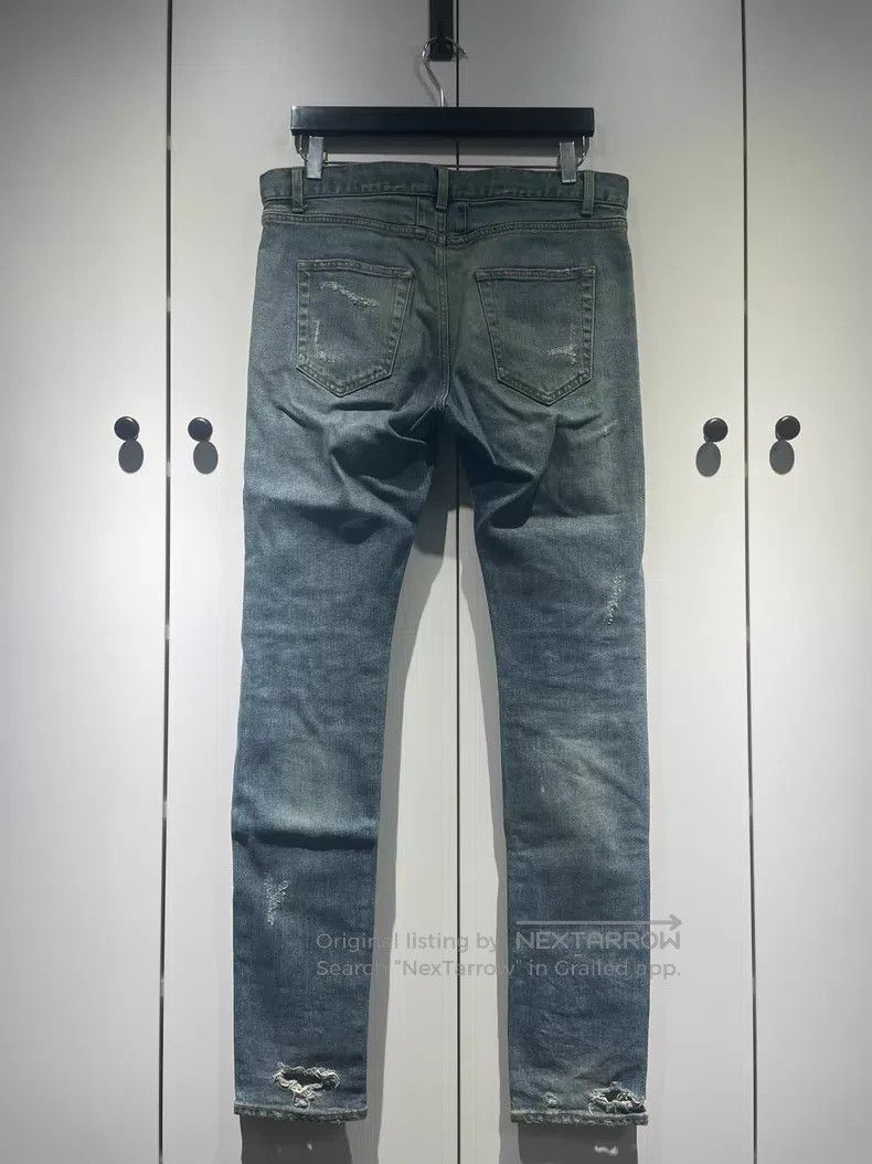 Saint Laurent Paris Saint Laurent Paris Blue Big Destroyed Denim Jeans Size US 32 / EU 48 - 2 Thumbnail