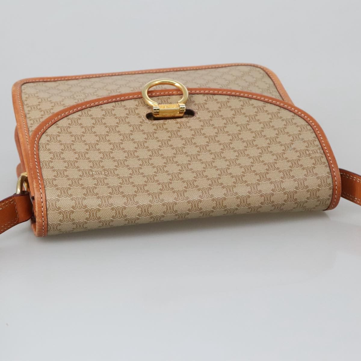 Celine CELINE Macadam Canvas Shoulder Bag Beige Gold Size ONE SIZE - 6 Thumbnail