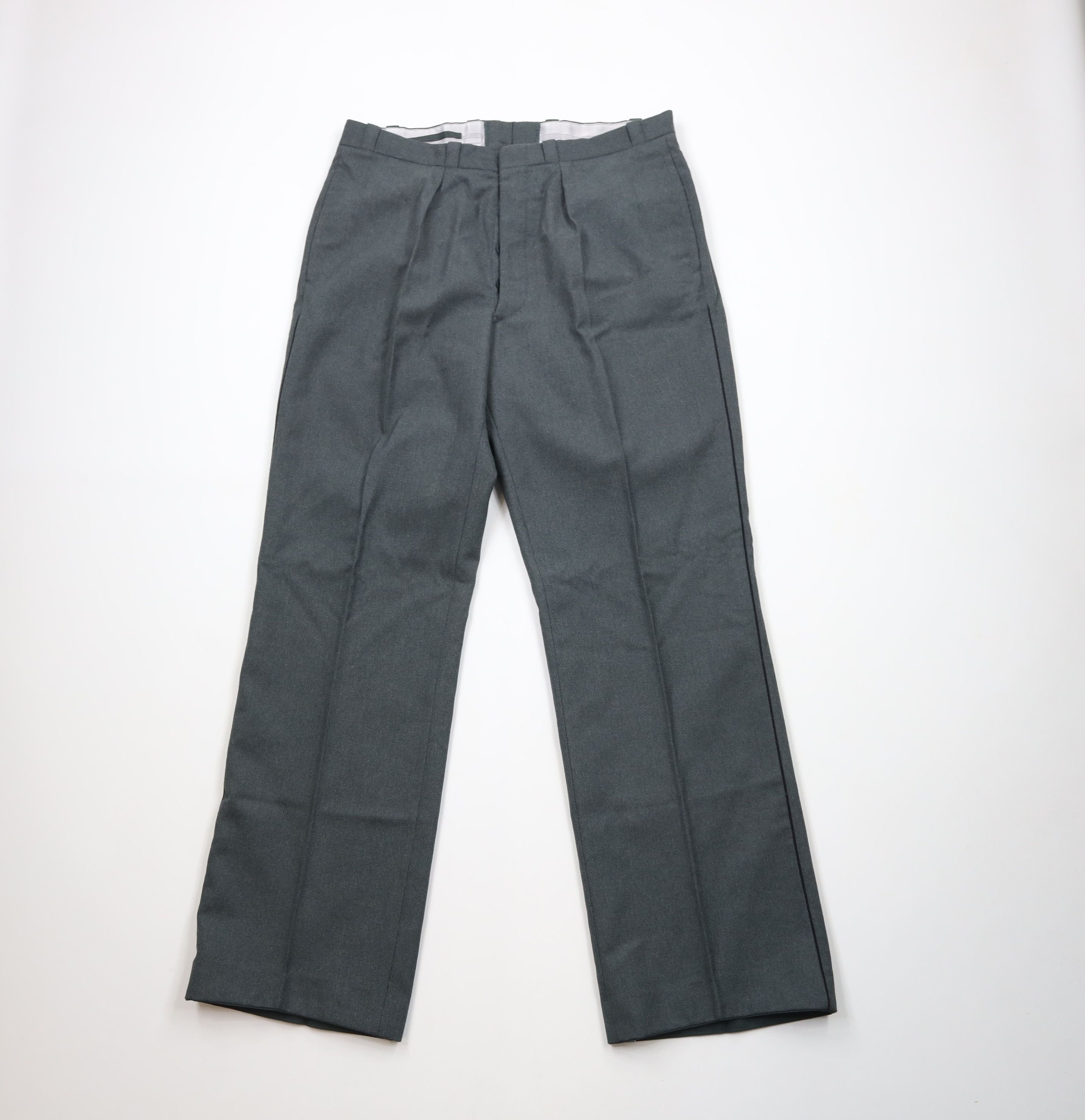 Vintage Vintage 80s Military Wool Button Fly Wide Leg Pants Green Size US 34 / EU 50 - 1 Thumbnail