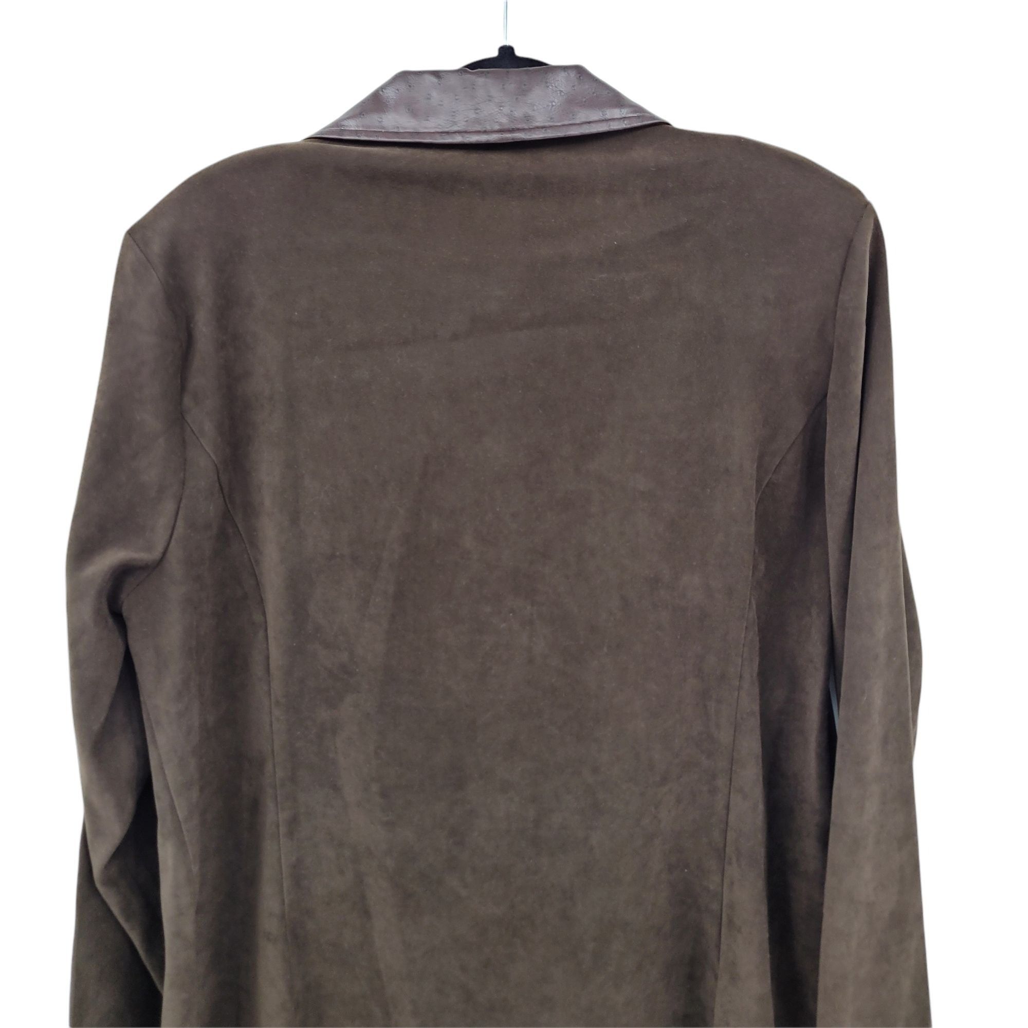 Vintage Vtg Vegan Ultrasuede Shacket Sz 16 Brown Equestrian Trench B Size XXL / US 16-18 / IT 52-54 - 8 Thumbnail