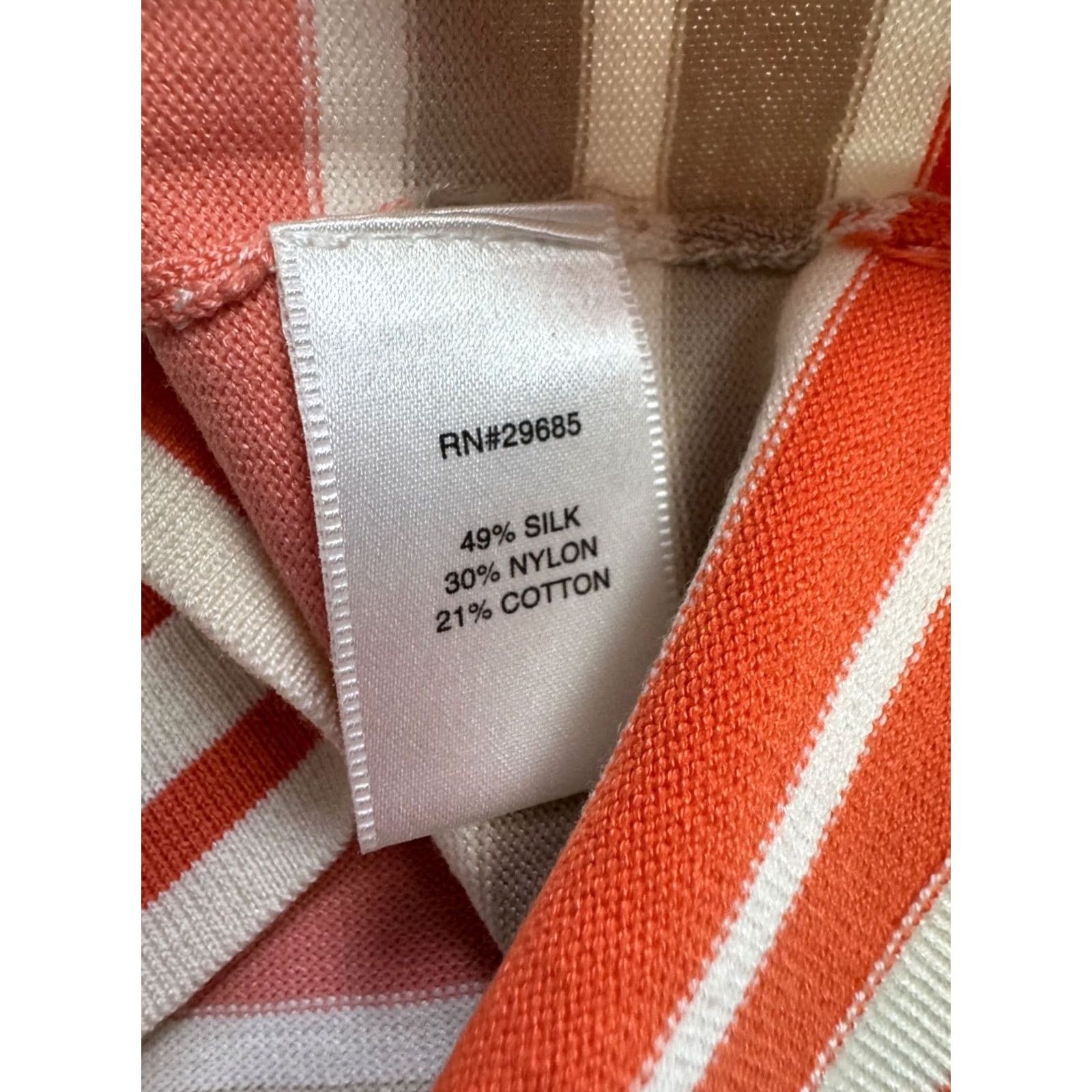 Pendleton Pendleton Sweater Women Petite Orange Ivory Sunset Striped Silk Pullover NWT Size S / US 4 / IT 40 - 4 Thumbnail