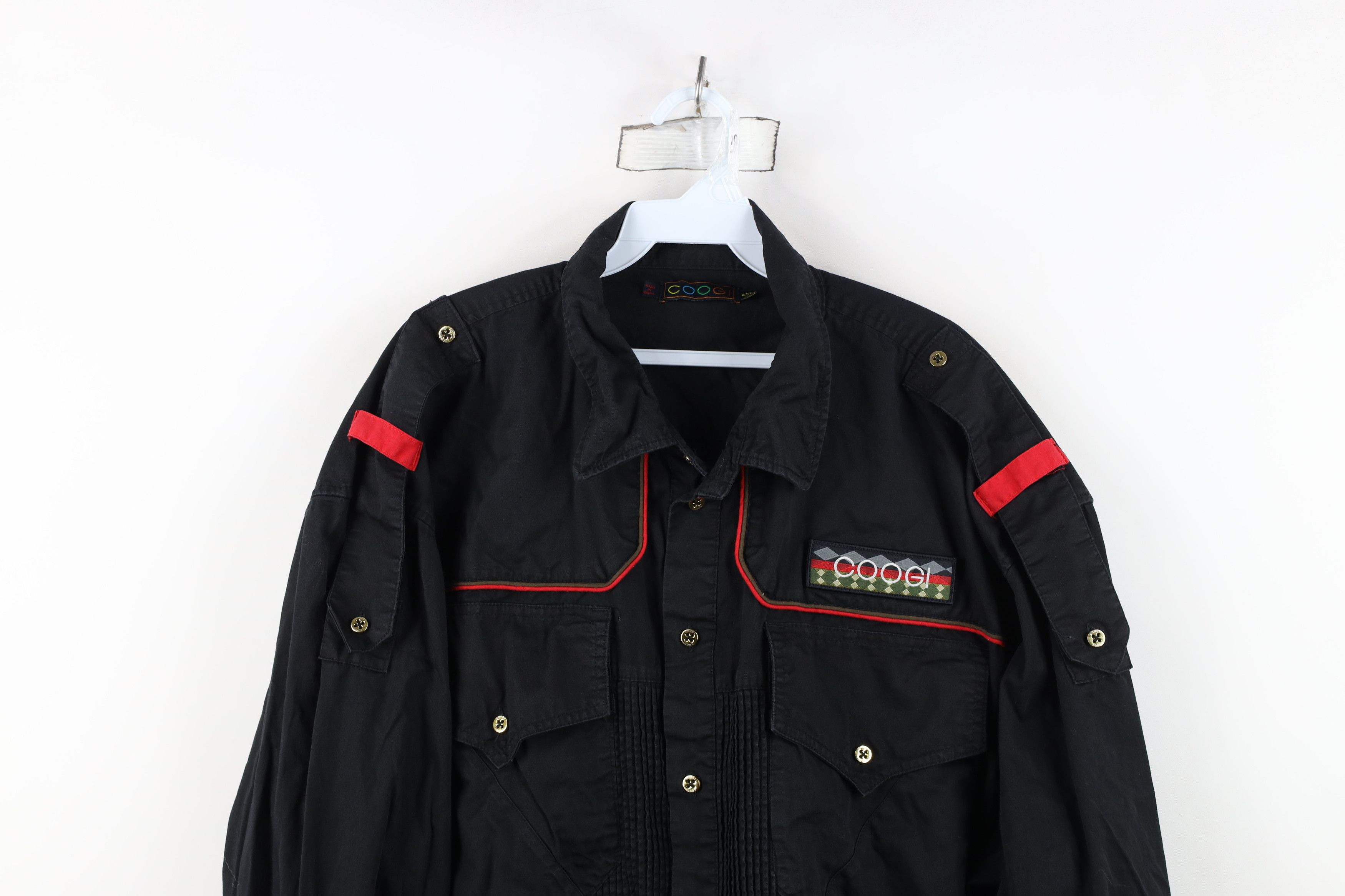 Vintage Vintage Coogi Spell Out Military Style Collared Button Shirt Size US XXL / EU 58 / 5 - 2 Thumbnail
