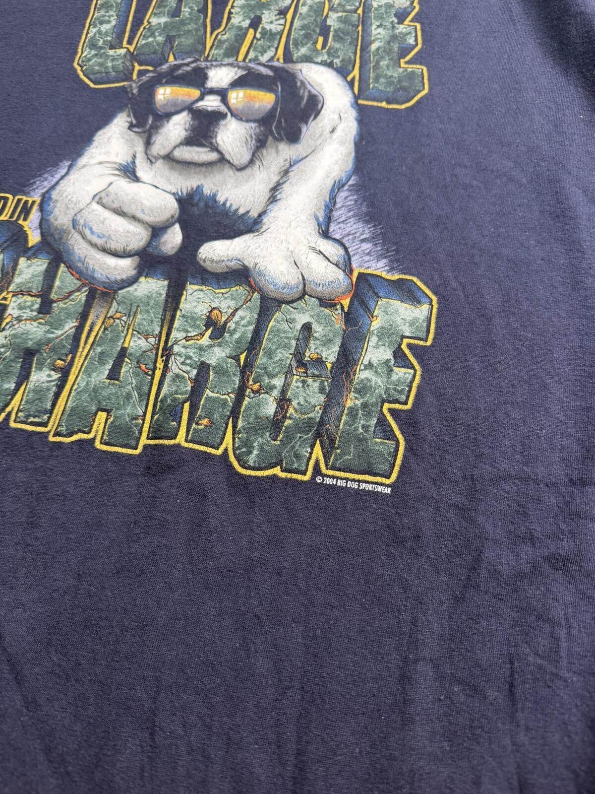 Big Dogs Y2K 04 Vintage Big Dogs Large and in Charge Tshirt Navy XXL Size US XXL / EU 58 / 5 - 6 Thumbnail