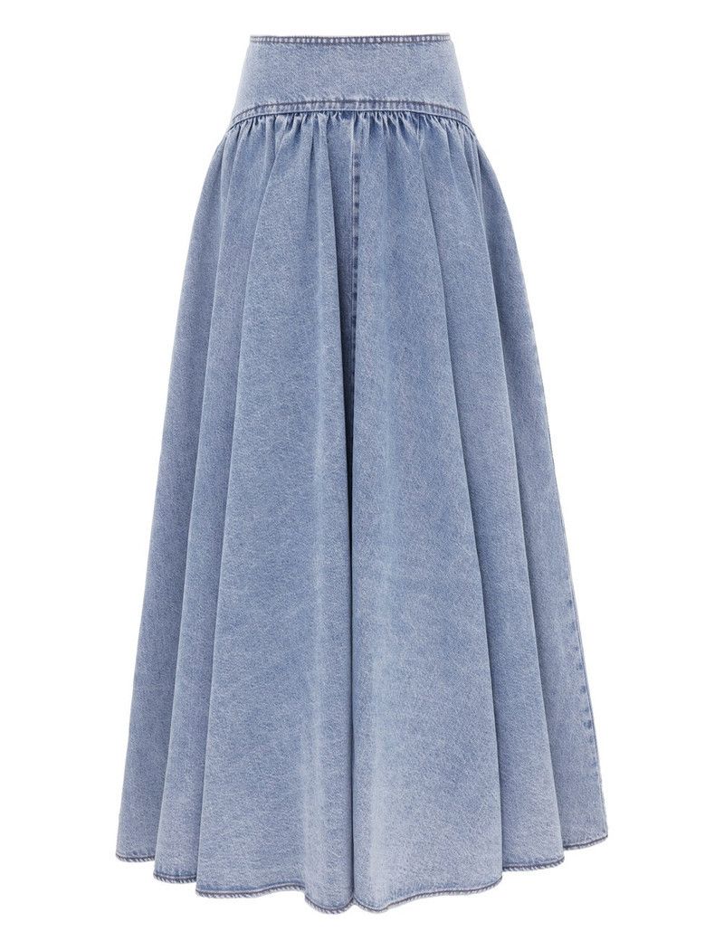 Zimmermann oc11z0226 Denim Circle Skirt In Blue Size 27" / US 4 / IT 40 - 1 Thumbnail
