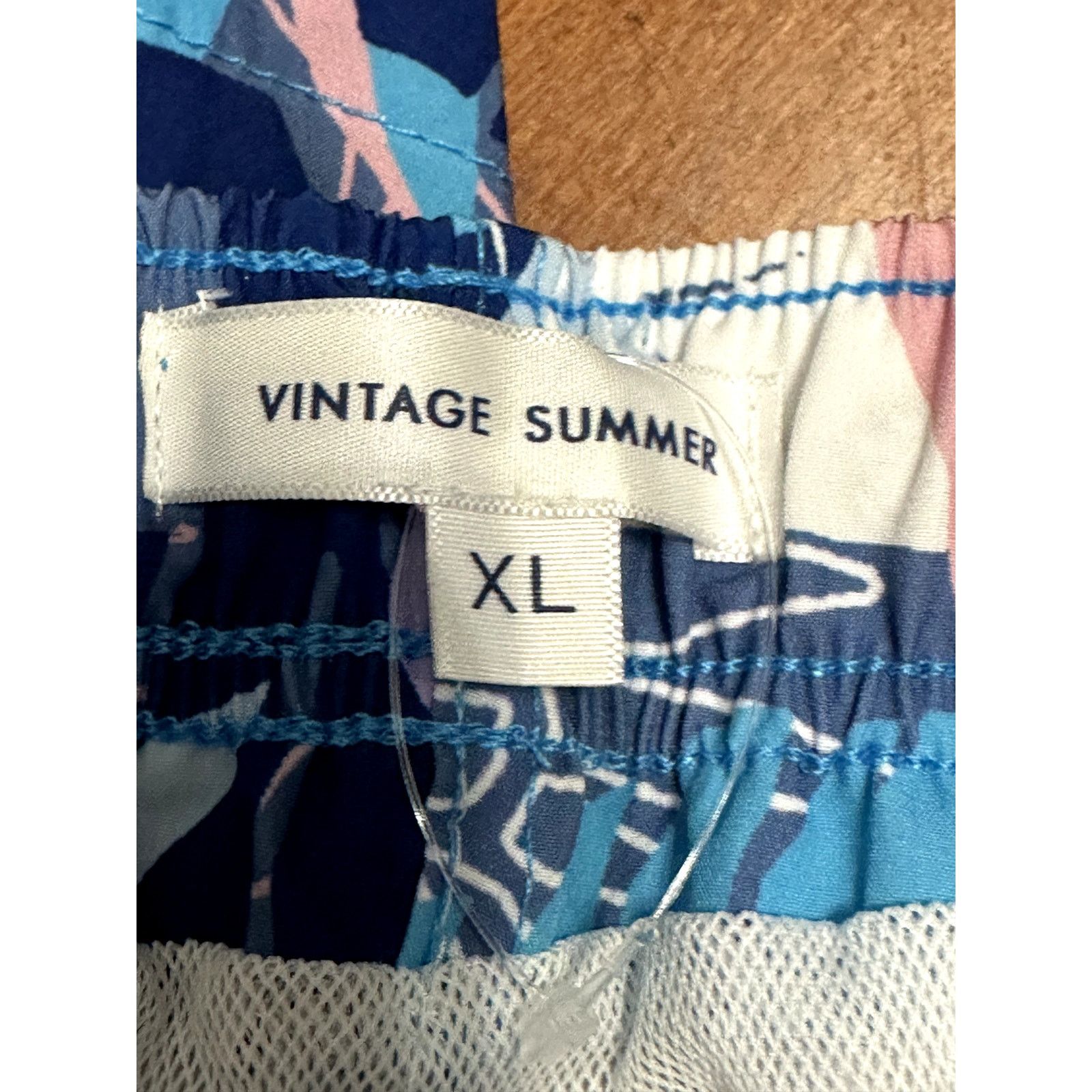 Other Vintage Swim Mens Multi Leaf Print Drawstring Swim Trunks XL Size US 34 / EU 50 - 8 Thumbnail