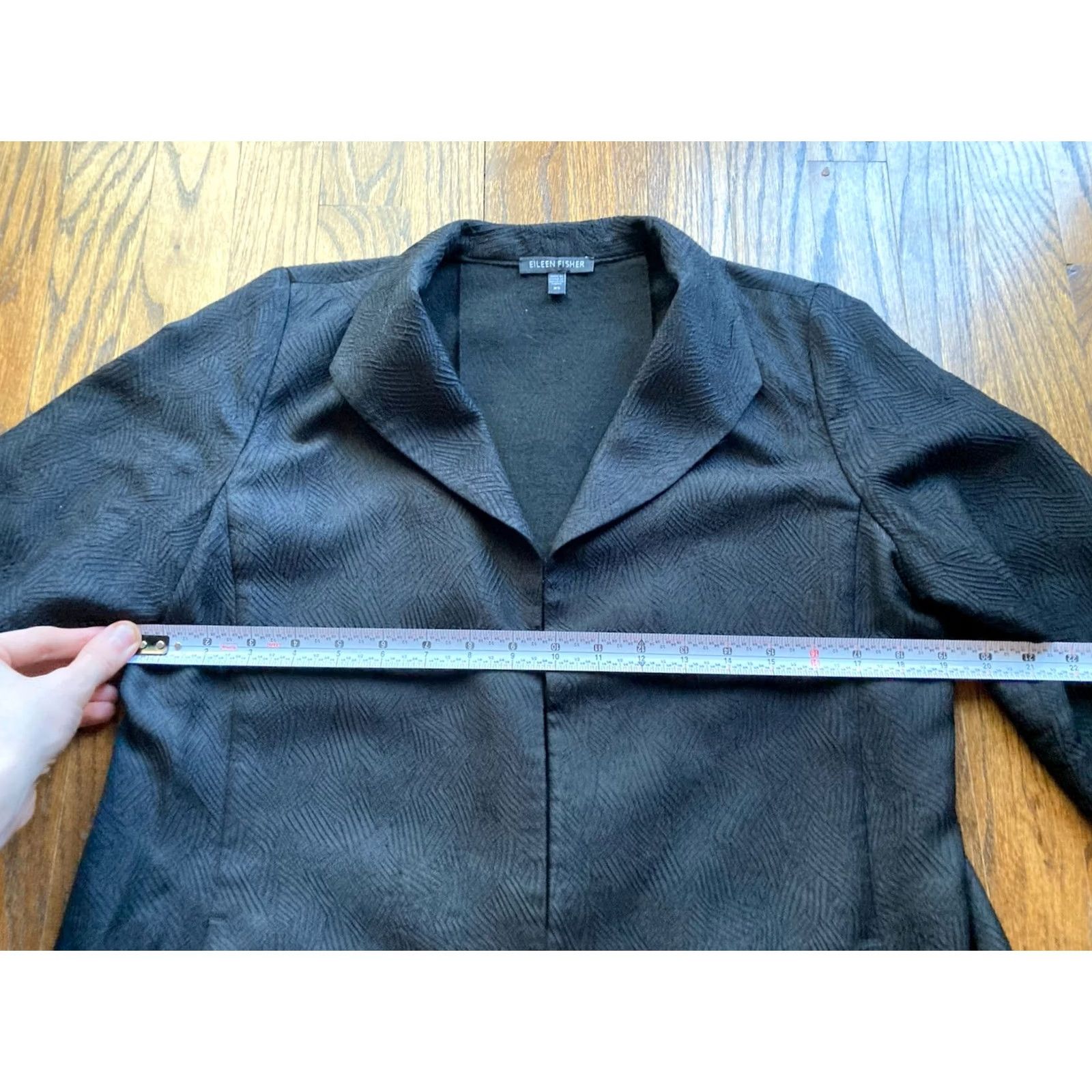 Eileen Fisher Eileen Fisher Jacket Womens XS Silk Blend Open Front Black Coat Drapey Jacket Womens XS Black Silk Blend Open Front Coat Size XS / US 0-2 / IT 36-38 - 3 Thumbnail