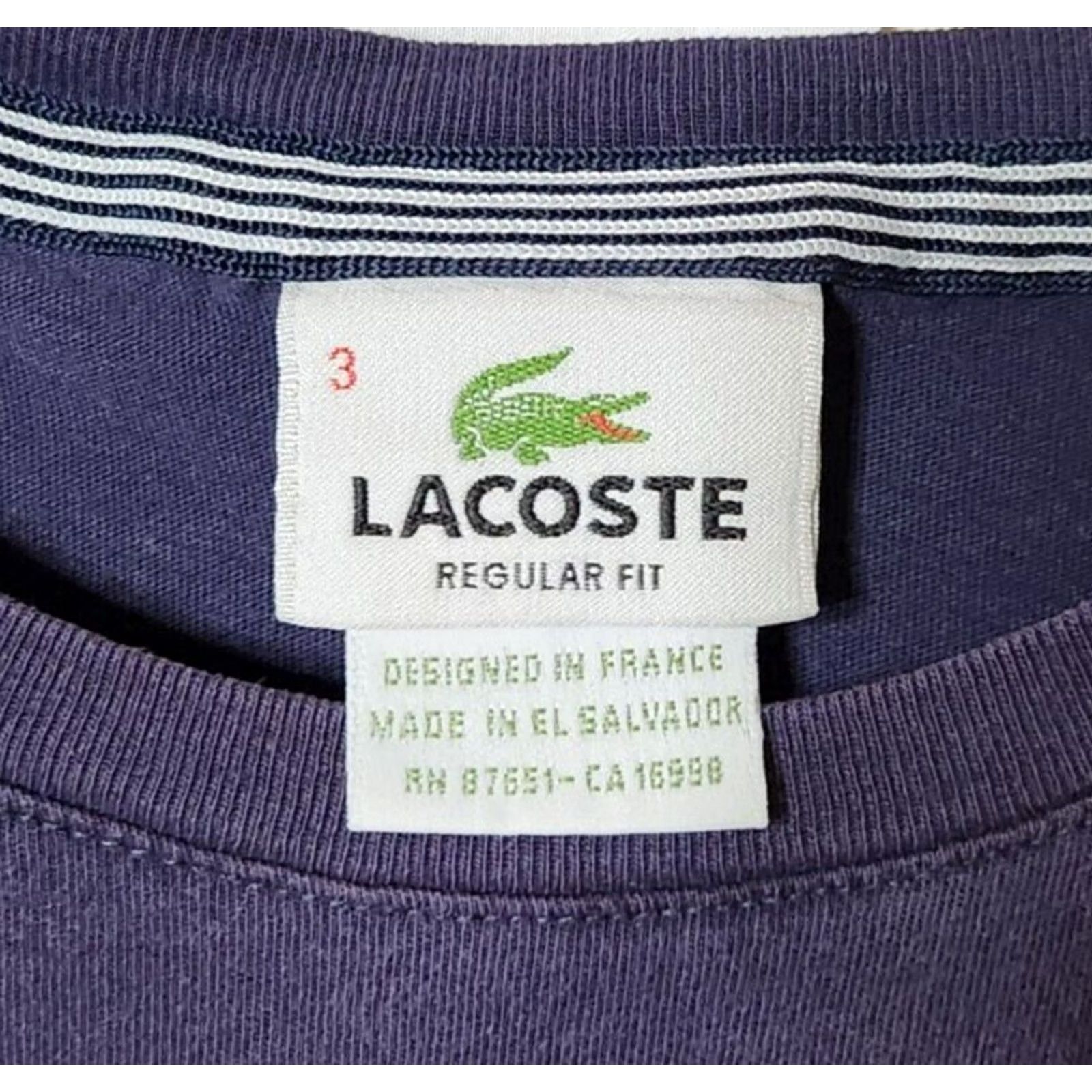 Lacoste Lacoste Mens T-Shirt Size 3 / US S Short Sleeve Navy Blue Crocodile Graphic Tee Size US S / EU 44-46 / 1 - 4 Thumbnail