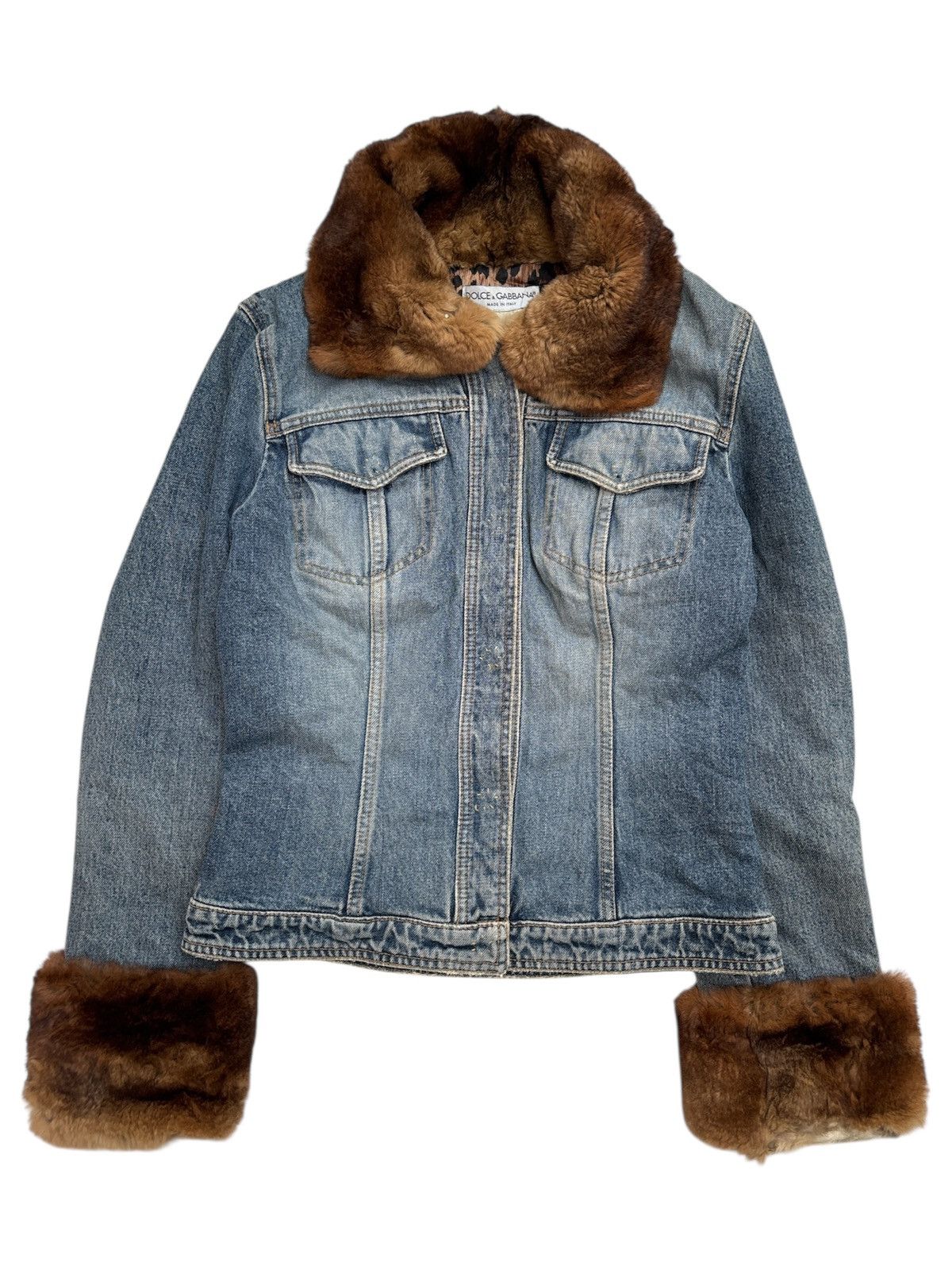 Dolce & Gabbana AW01 Fur Denim Jacket Size S / US 4 / IT 40 - 1 Thumbnail