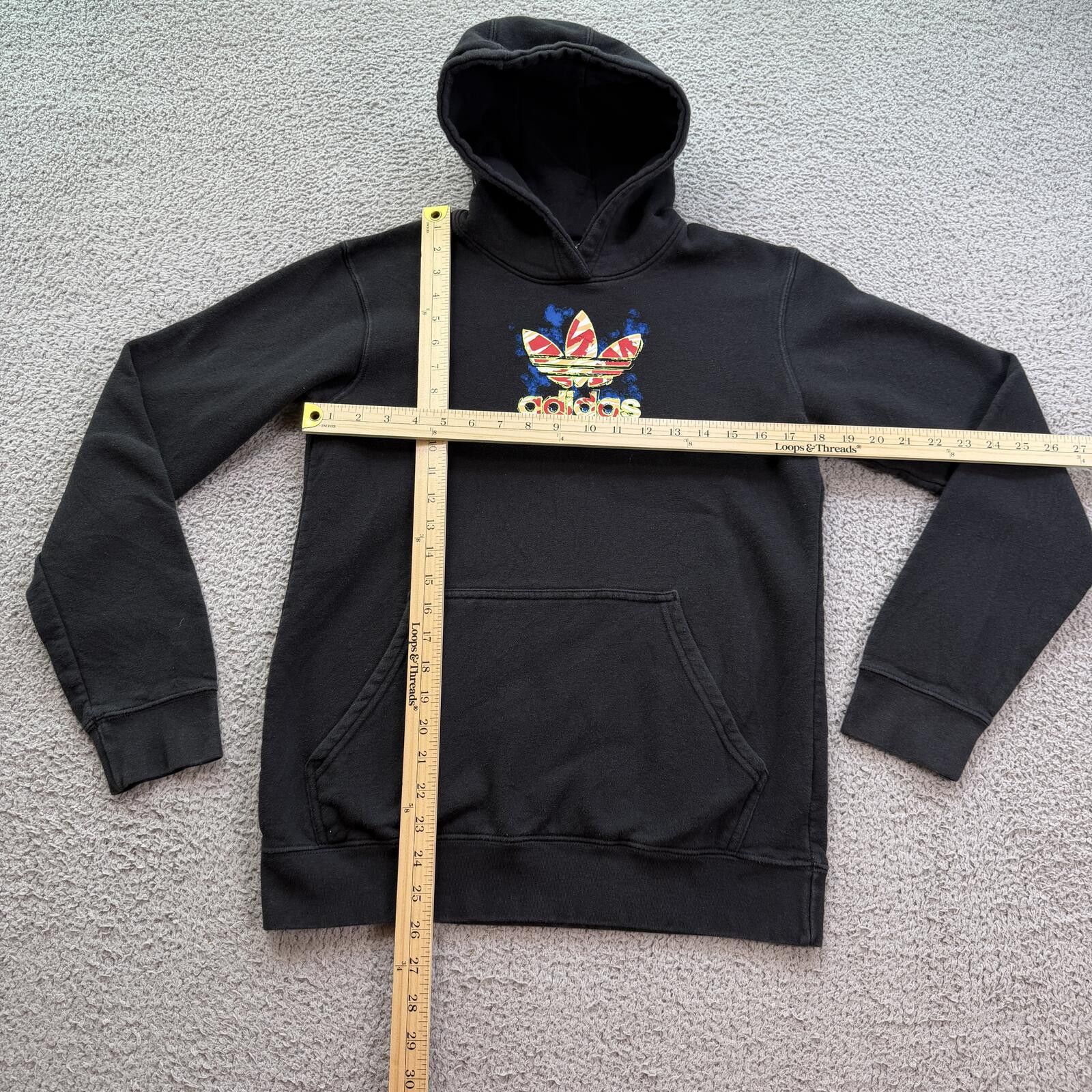 Adidas Vintage Y2K Adidas Original Hoodie Youth XL Black Sweatshirt Size US XL / EU 56 / 4 - 3 Thumbnail