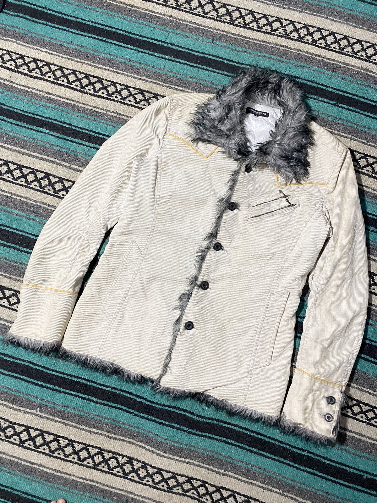 If Six Was Nine Hideaways Nicole Fur Gothic Corduroy Jacket Size US M / EU 48-50 / 2 - 4 Thumbnail