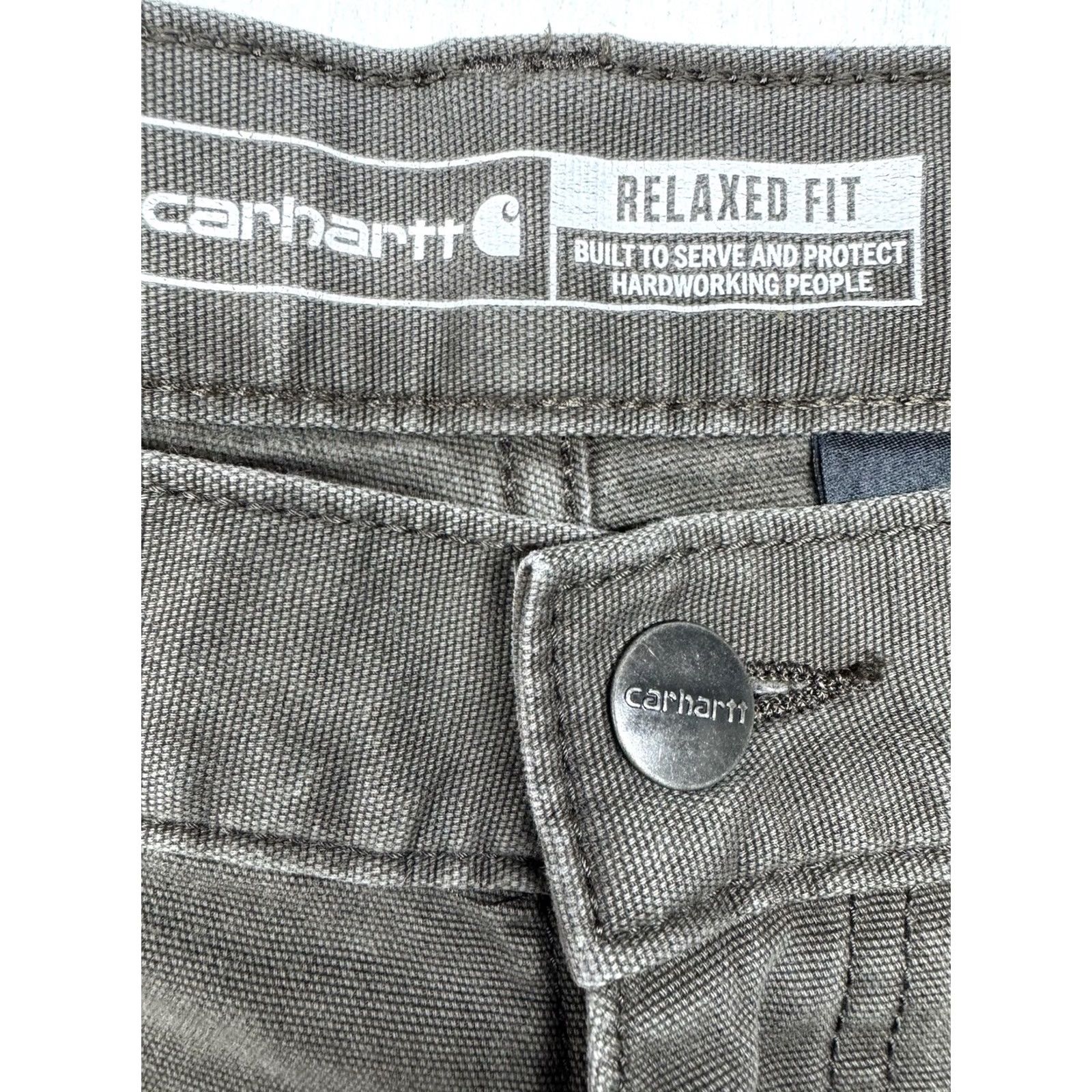 Carhartt Carhartt Rugged Flex Relaxed Fit Canvas Work Pants Gray BN2517-M 34x29 Pants Mens Casual Workwear Canvas 5-Pocket Zipper Button Logo Front Flat Front Size US 34 / EU 50 - 3 Thumbnail