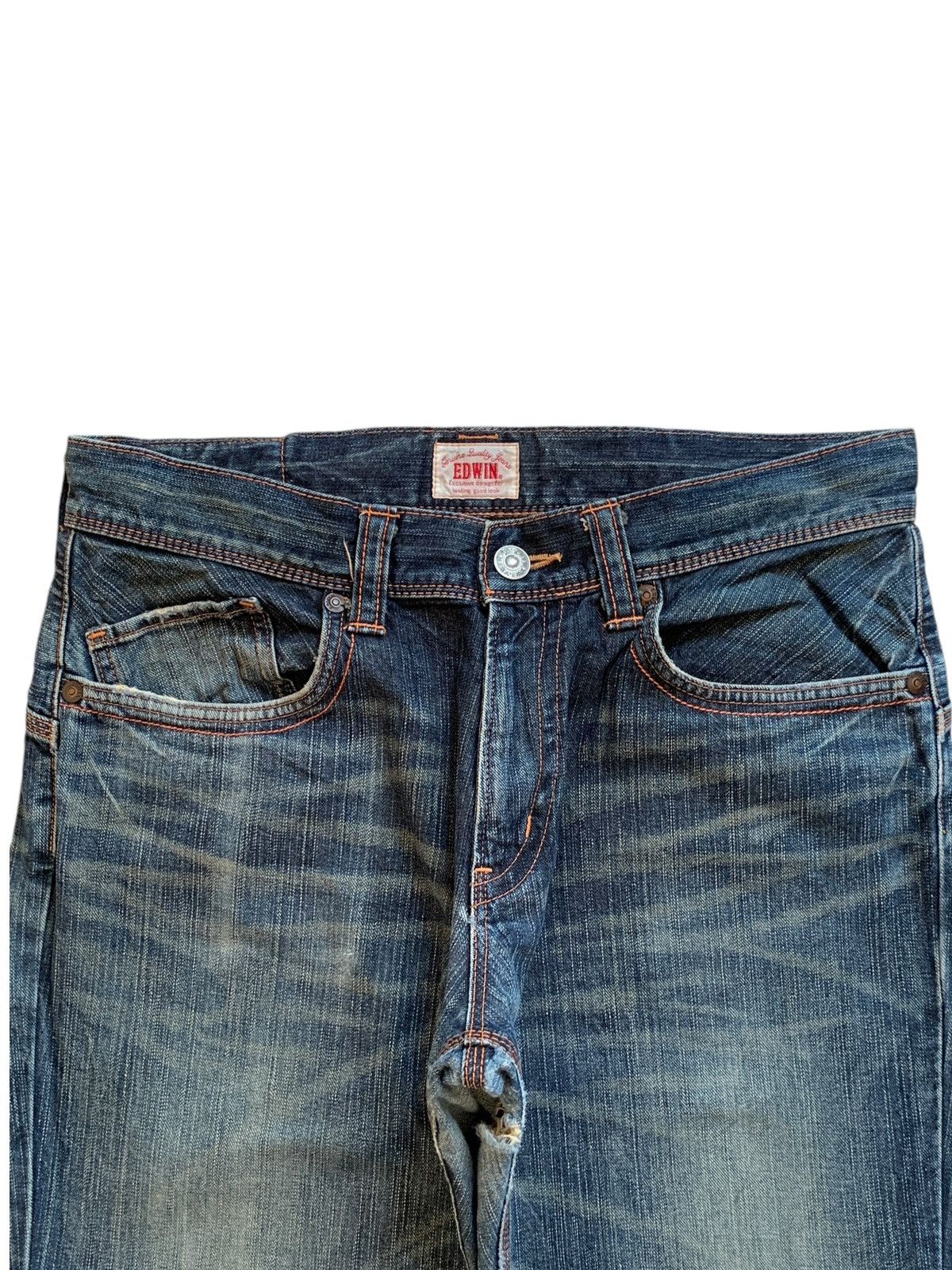 Edwin Exclusive Vintage Edwin Mud Wash Buckle Back Bootcut Jeans Size US 35 - 4 Thumbnail