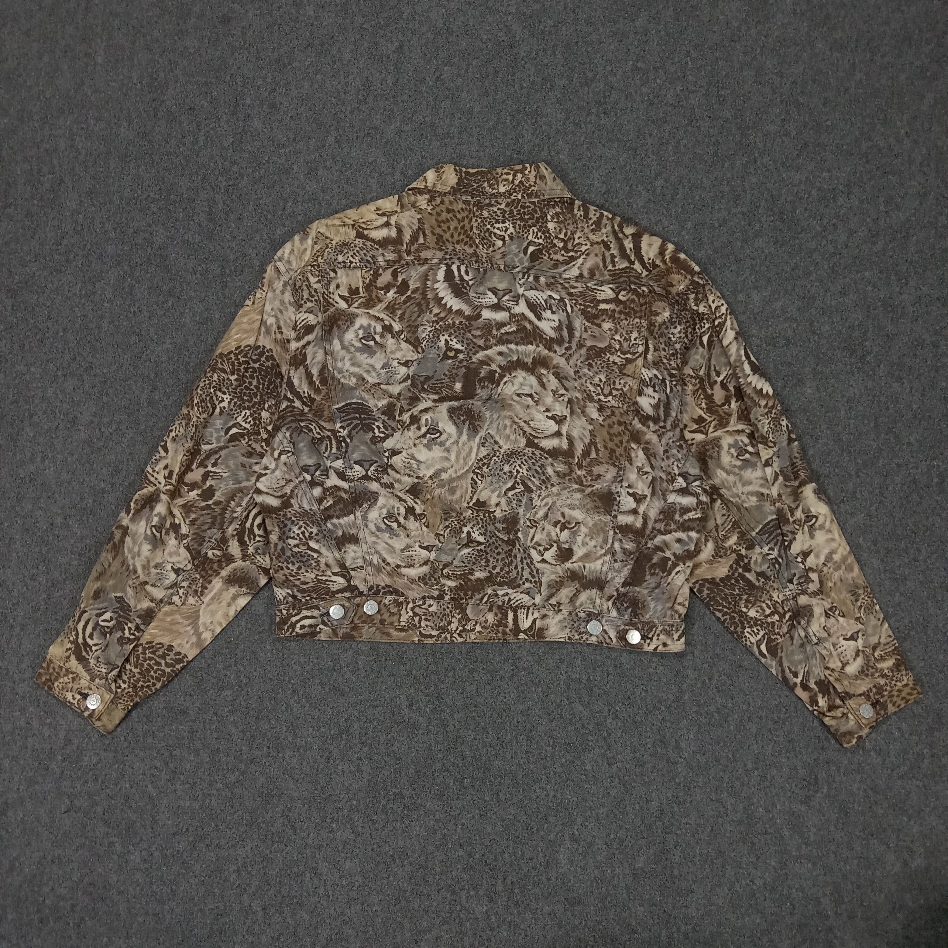 Kenzo 90’s KENZO JEANS Full Print Design Crop Jacket Size L / US 10 / IT 46 - 3 Thumbnail