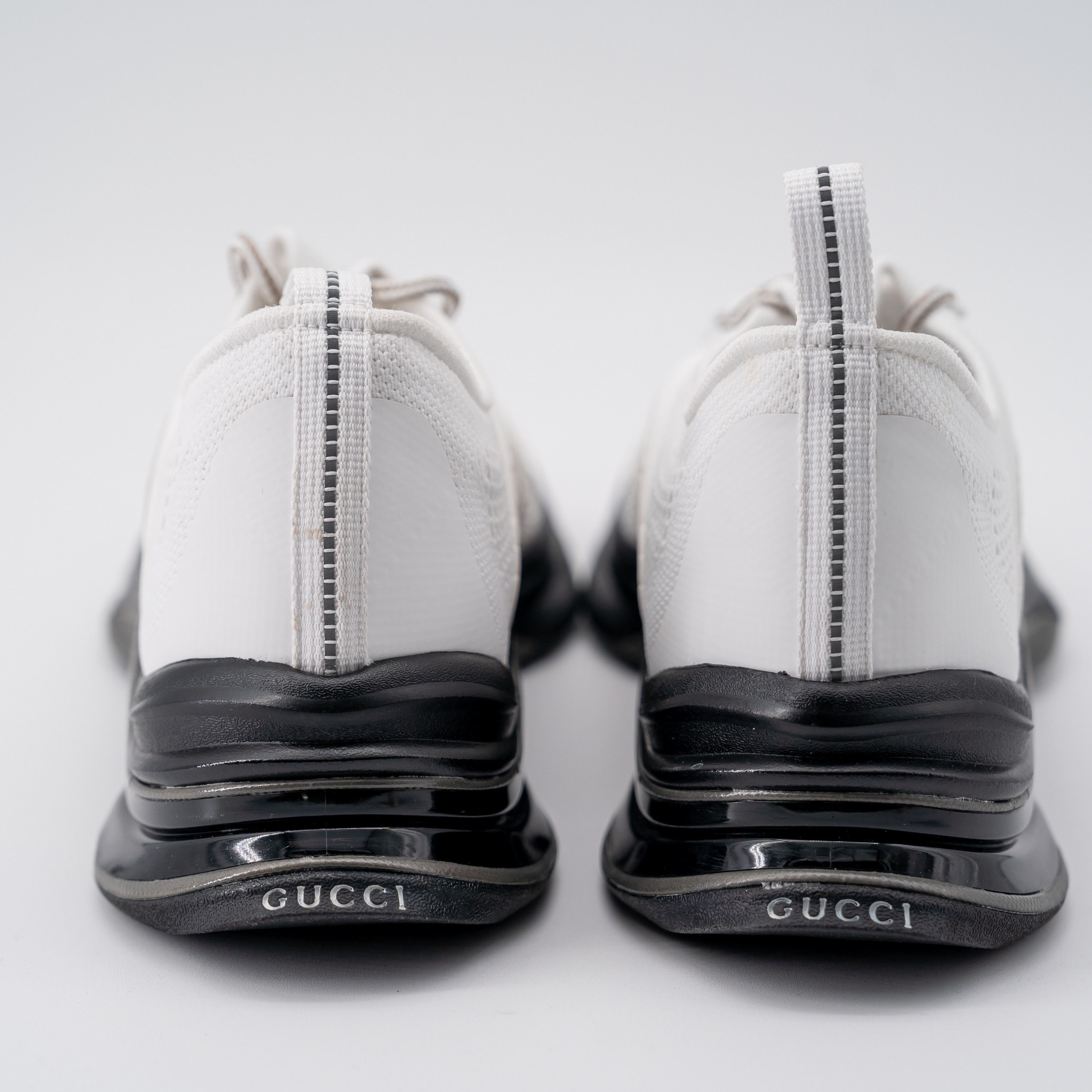 Gucci 12G 12.5 US Gucci Run Sneaker White Black Knit Sneakers Size US 12.5 / EU 45-46 - 3 Thumbnail