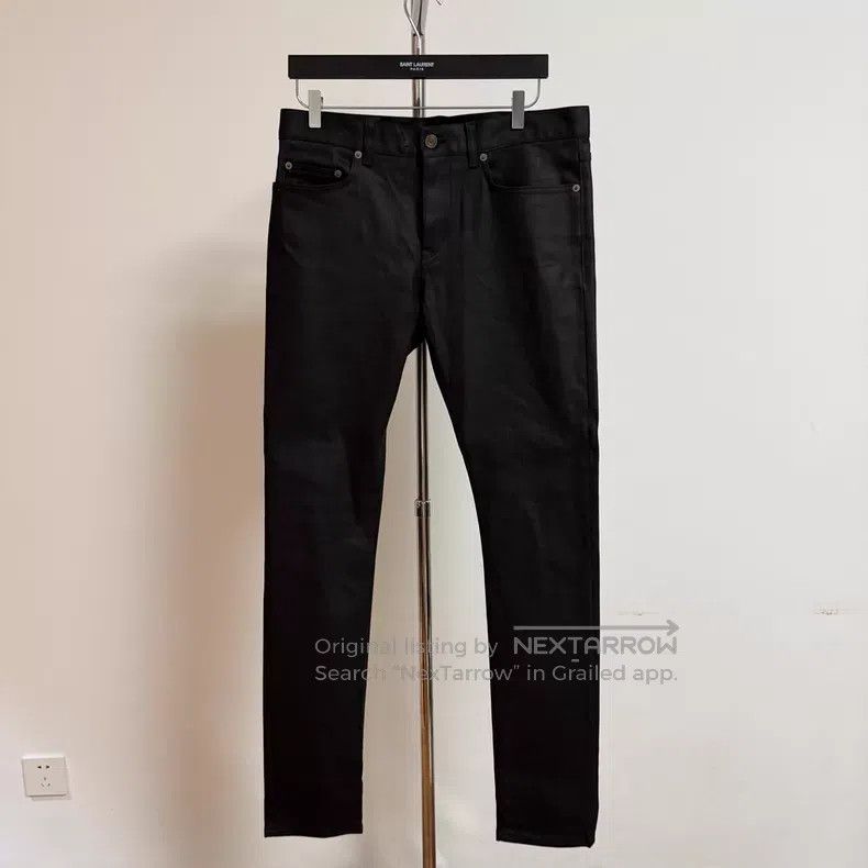 Saint Laurent Paris Saint Laurent Paris Black Waxed Basic Denim Jeans i Size US 32 / EU 48 - 1 Thumbnail
