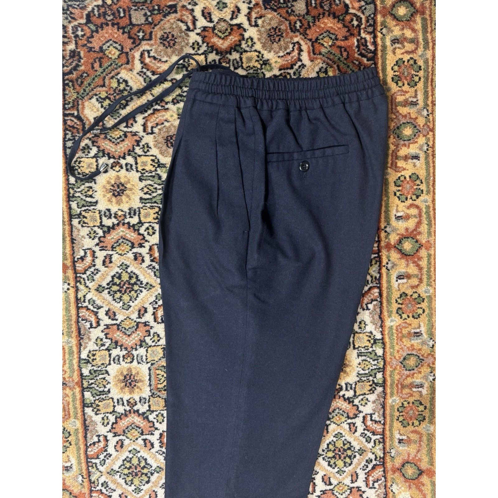 Rubinacci Rubinacci Napoli Navy Blue Stretch Waist Wool Trouser 30x29 Size US 30 / EU 46 - 2 Thumbnail