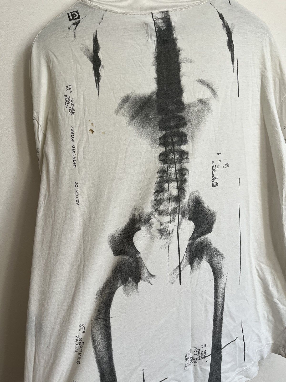 Jean Paul Gaultier SS90 Runway White X-Ray Skeleton Long Sleeve Size US L / EU 52-54 / 3 - 5 Thumbnail