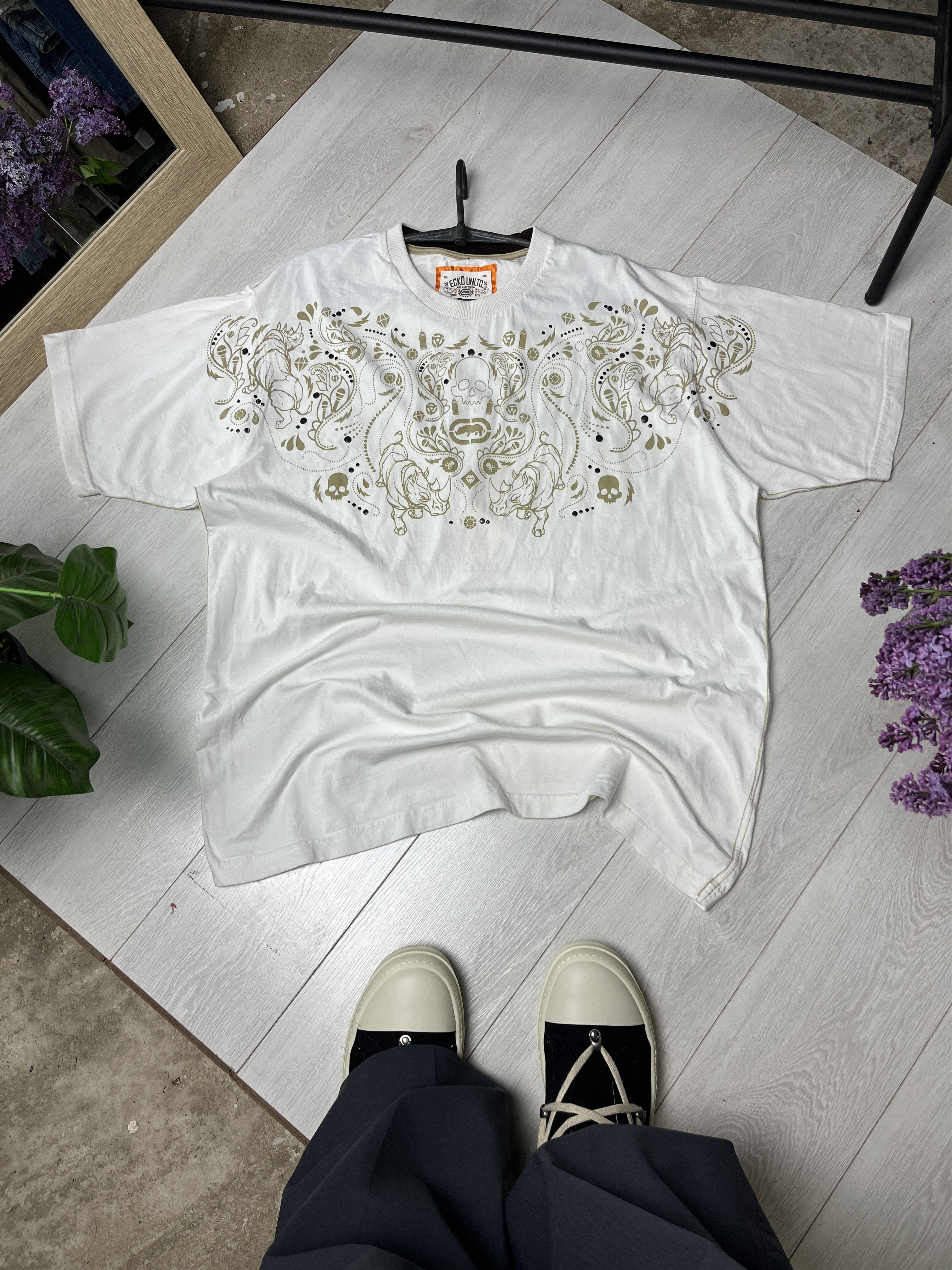 Ecko Unltd. 2000s ECKO UNLTD JESSE PINKMAN RHINO SKULL FADED TEE - № 949 Size US XXL / EU 58 / 5 - 1 Thumbnail