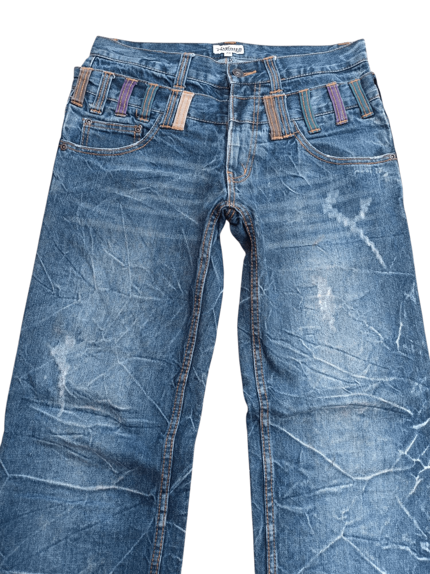 Hysteric Glamour × Japanese Brand × PPFM SICK🔥Nylaus Double Waist Distressed Denim E265 Size US 30 / EU 46 - 3 Thumbnail