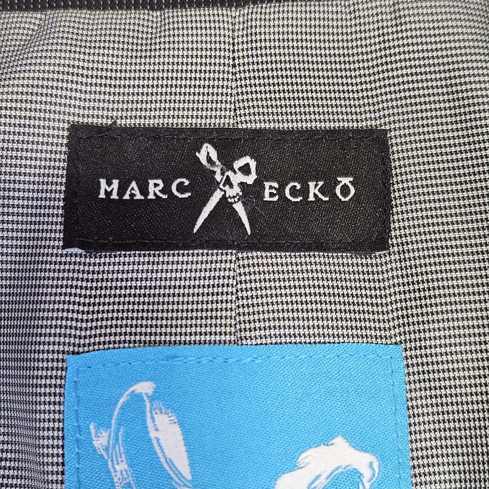 Marc Ecko Marc Ecko Blazer Jacket Micro Check Black Wedding Interview Size 40R - 8 Thumbnail