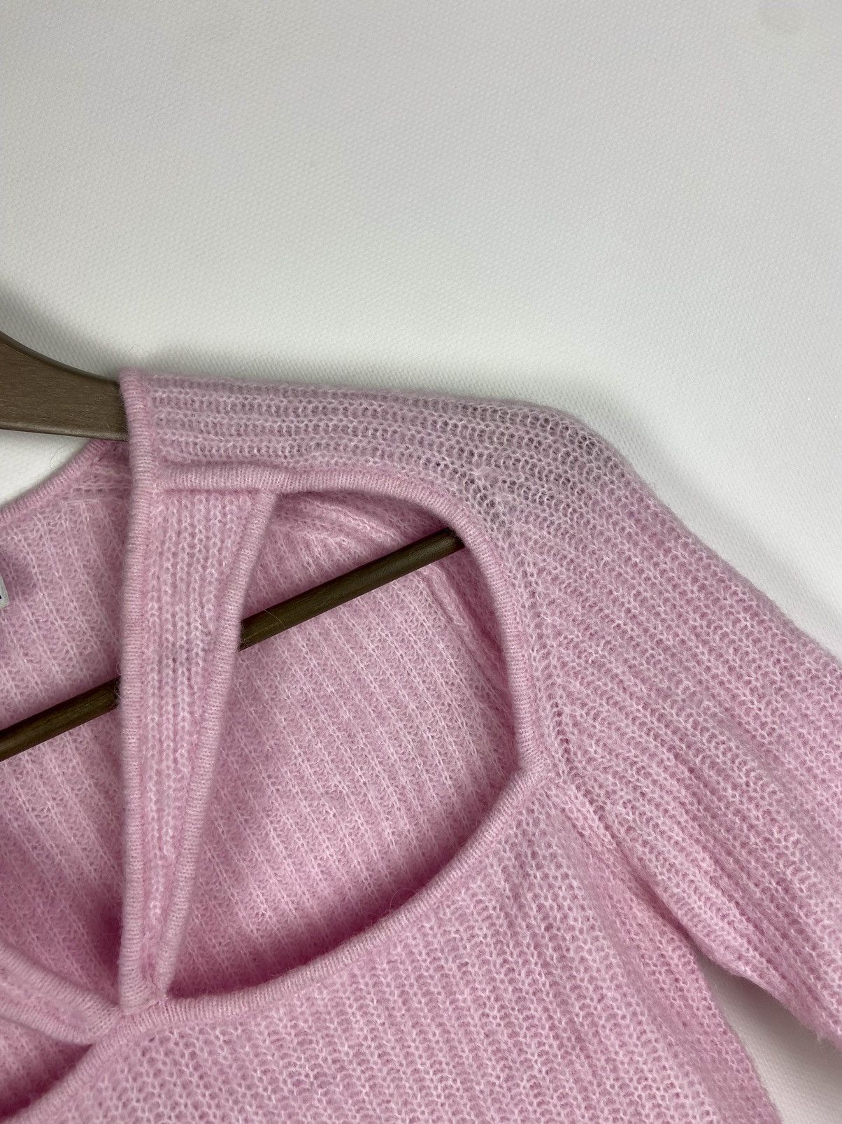 Designer × Ganni RRP$200 Ganni Cutout Ribbed-Knit Pink Womens Sweater Size S / US 4 / IT 40 - 4 Thumbnail
