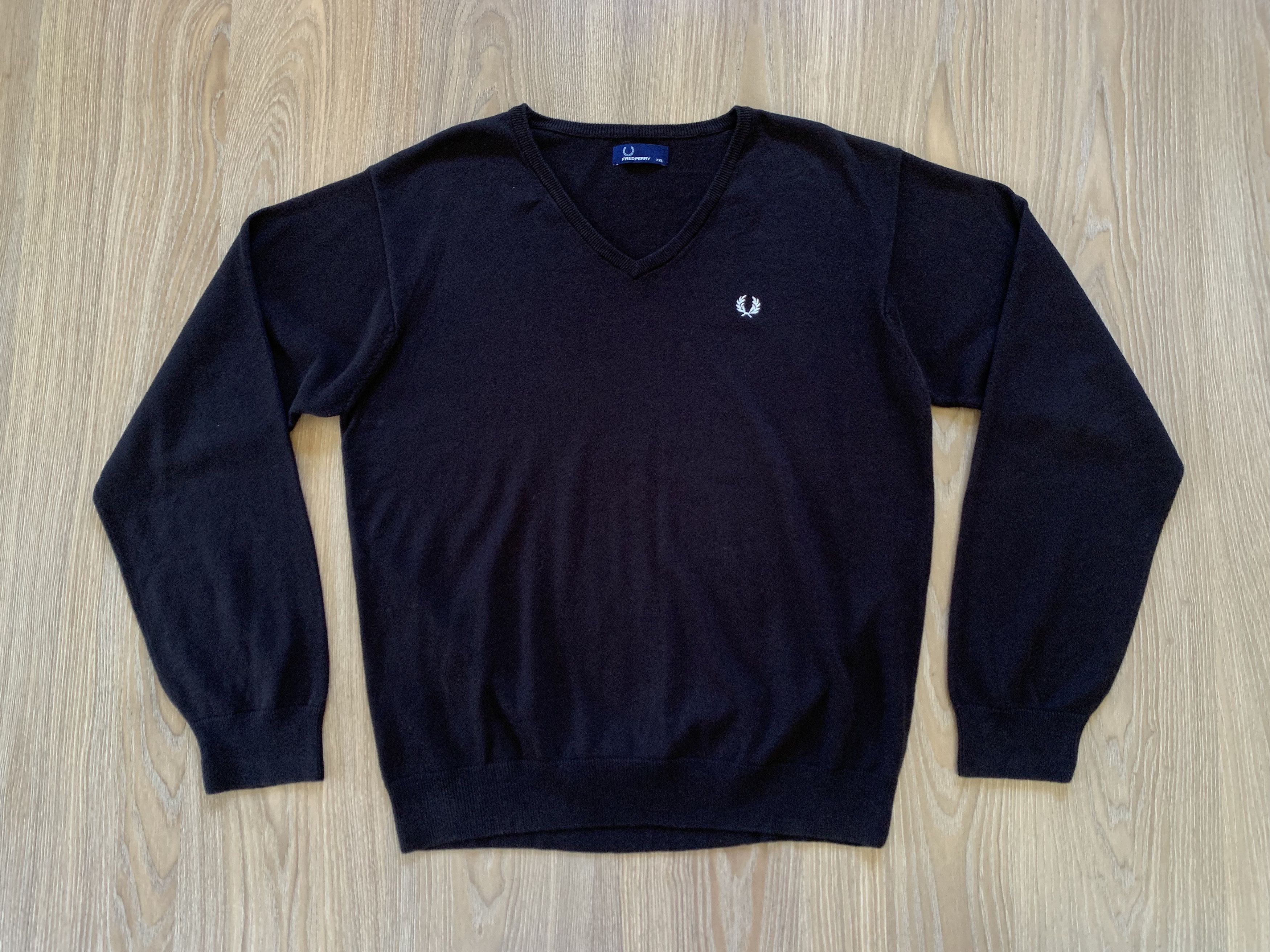 Fred Perry × Vintage Fred Perry Vintage Black Cotton Pullover Size US XXL / EU 58 / 5 - 2 Thumbnail