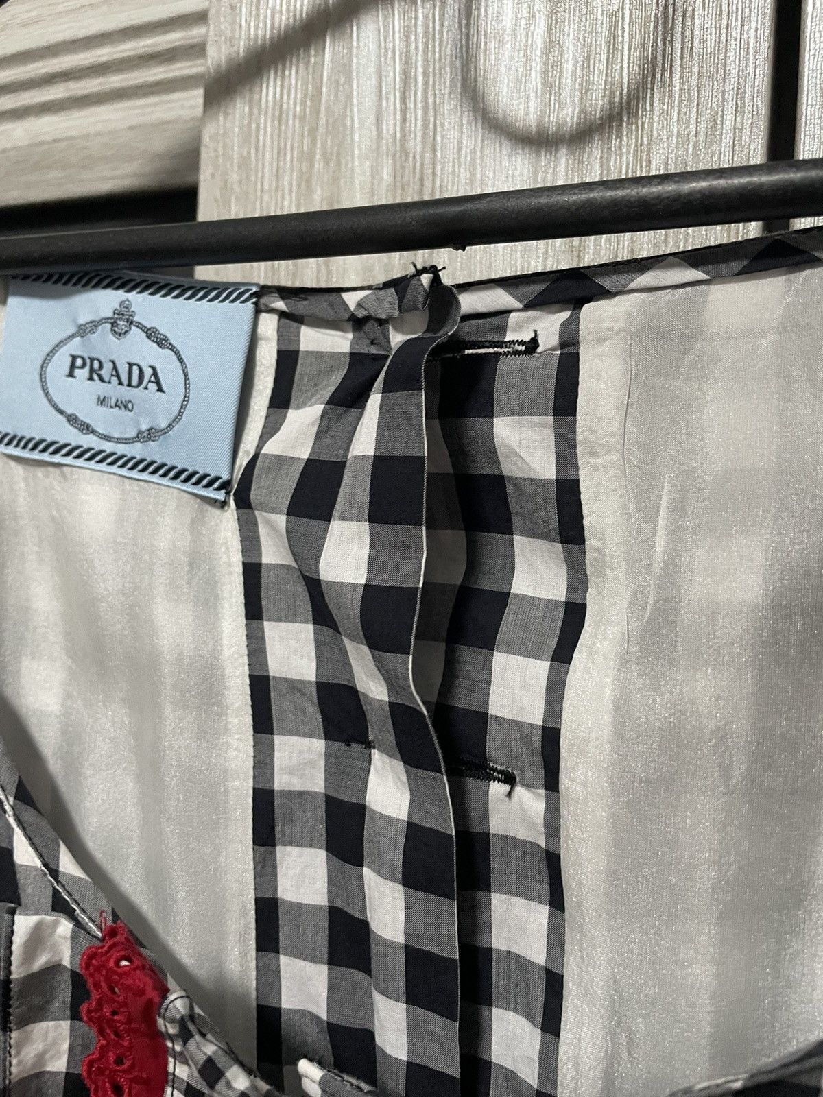 Prada Prada Pre-Fall 2013 Gingham Off-Shoulder Dress Campaign Size S / US 4 / IT 40 - 13 Thumbnail