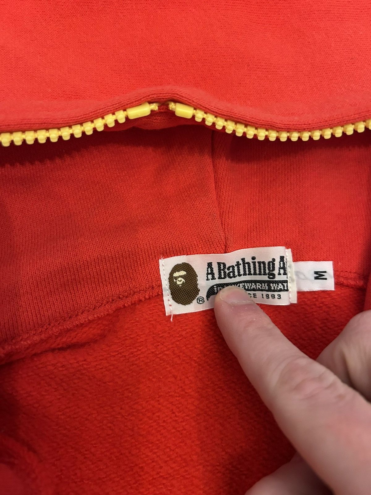 Bape Bape 2010 Red Neon Shark Full Zip Hoodie Size US M / EU 48-50 / 2 - 11 Thumbnail