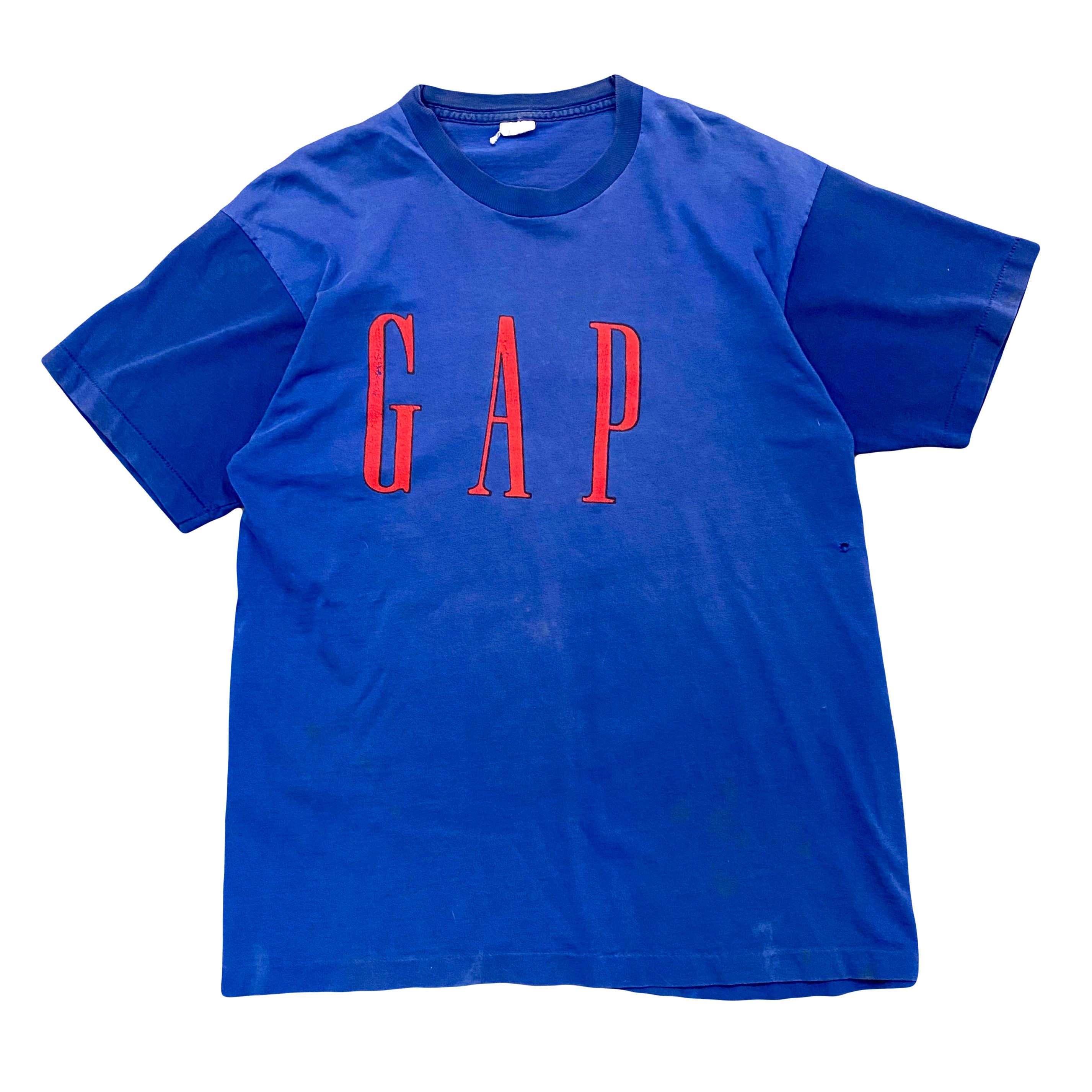 Designer × Gap × Vintage VTG 90s GAP Spellout T Shirt Faded Royal Blue Size US XL / EU 56 / 4 - 1 Thumbnail