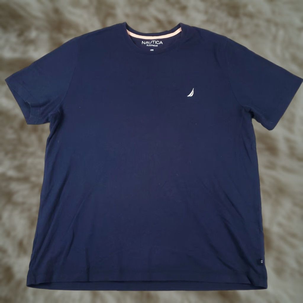 Nautica Nautica T Shirt Mens Large Blue Crew Neck Short Sleeve Cotton Logo Regular 90s Sports Classic Mens Size US L / EU 52-54 / 3 - 1 Thumbnail