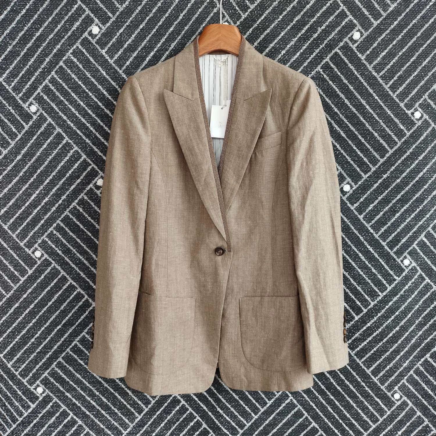 Brunello Cucinelli Brunello Cucinelli linen blazer unisex 38 oat single Size XS / US 0-2 / IT 36-38 - 1 Thumbnail