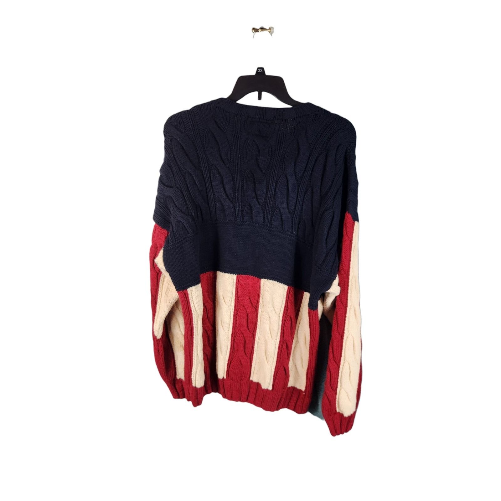 Tommy Hilfiger Vintage Tommy Hilfiger USA Stars Cable Knit Sweater men's XL Size US XL / EU 56 / 4 - 2 Thumbnail