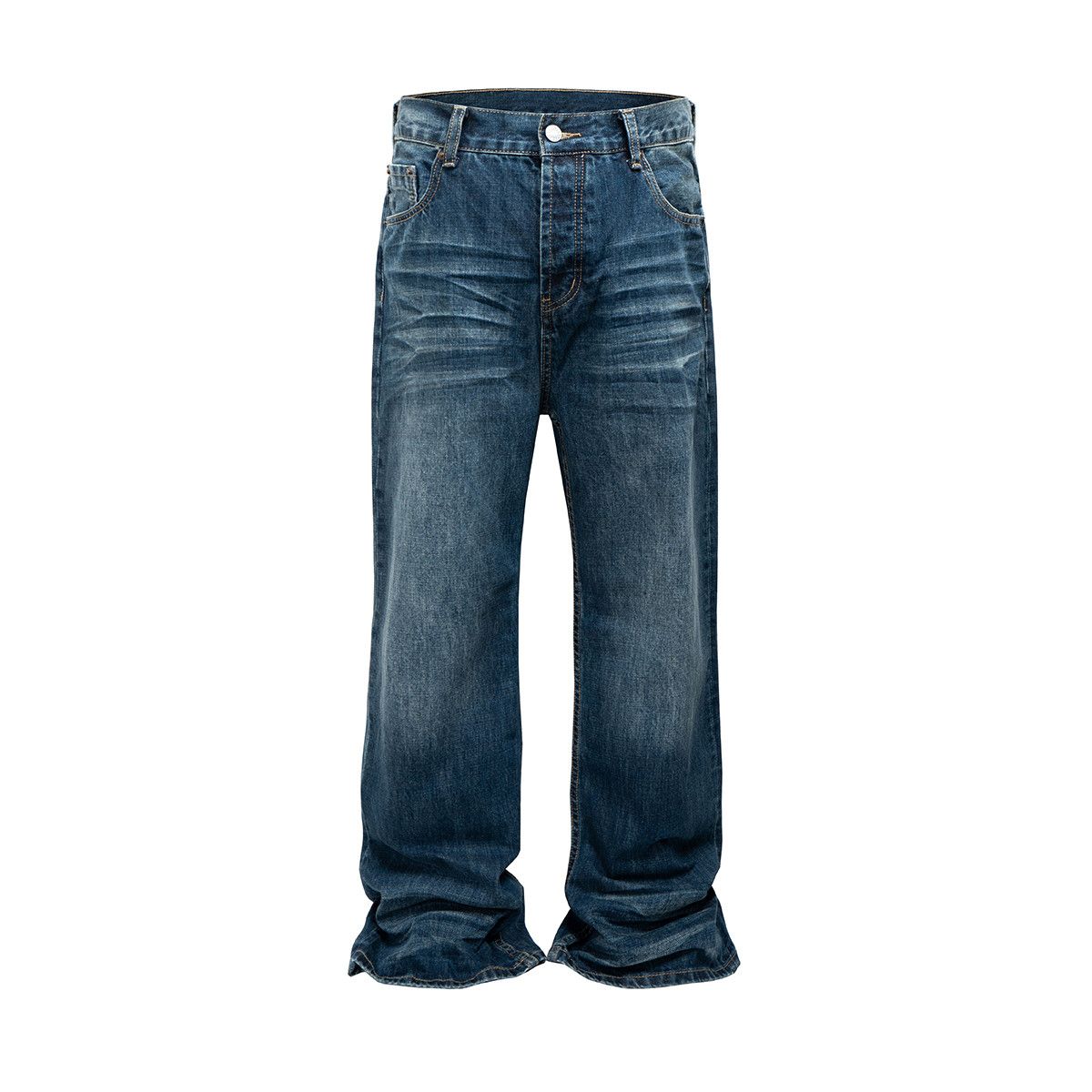 Japanese Brand Wrinkle Texture Washed Denim Jeans Size US 32 / EU 48 - 5 Thumbnail