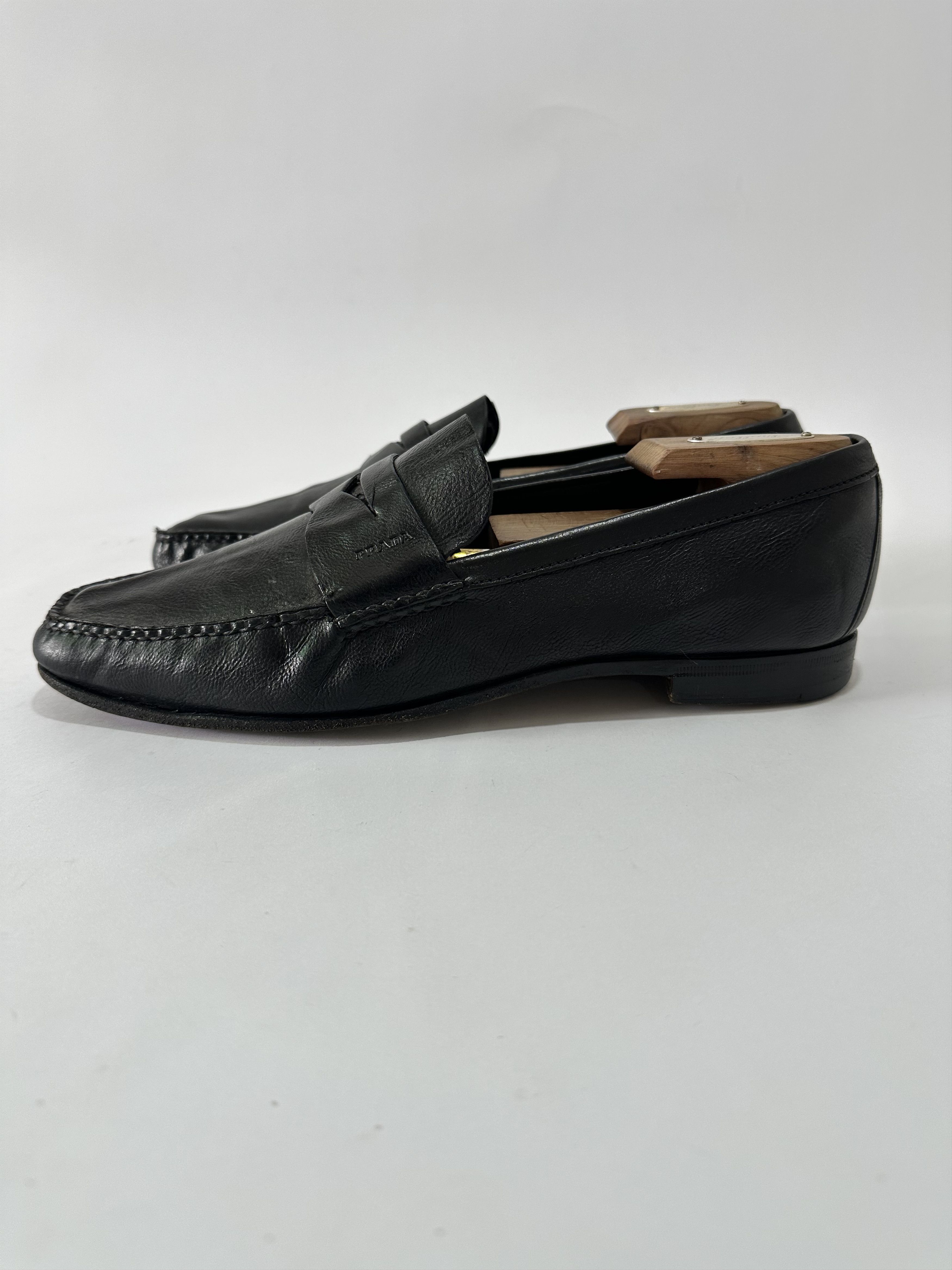 Prada Prada Black Leather Slip On Loafers Size 9 US Size US 9 / EU 42 - 1 Thumbnail