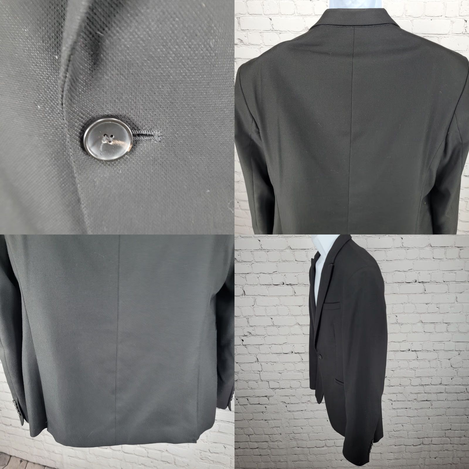 Zara Zara Blazer Jacket Black 1 Button Notch Double Vented 40 Blazer Men Formal Sport Coat 2 Piece Size 40R - 9 Thumbnail