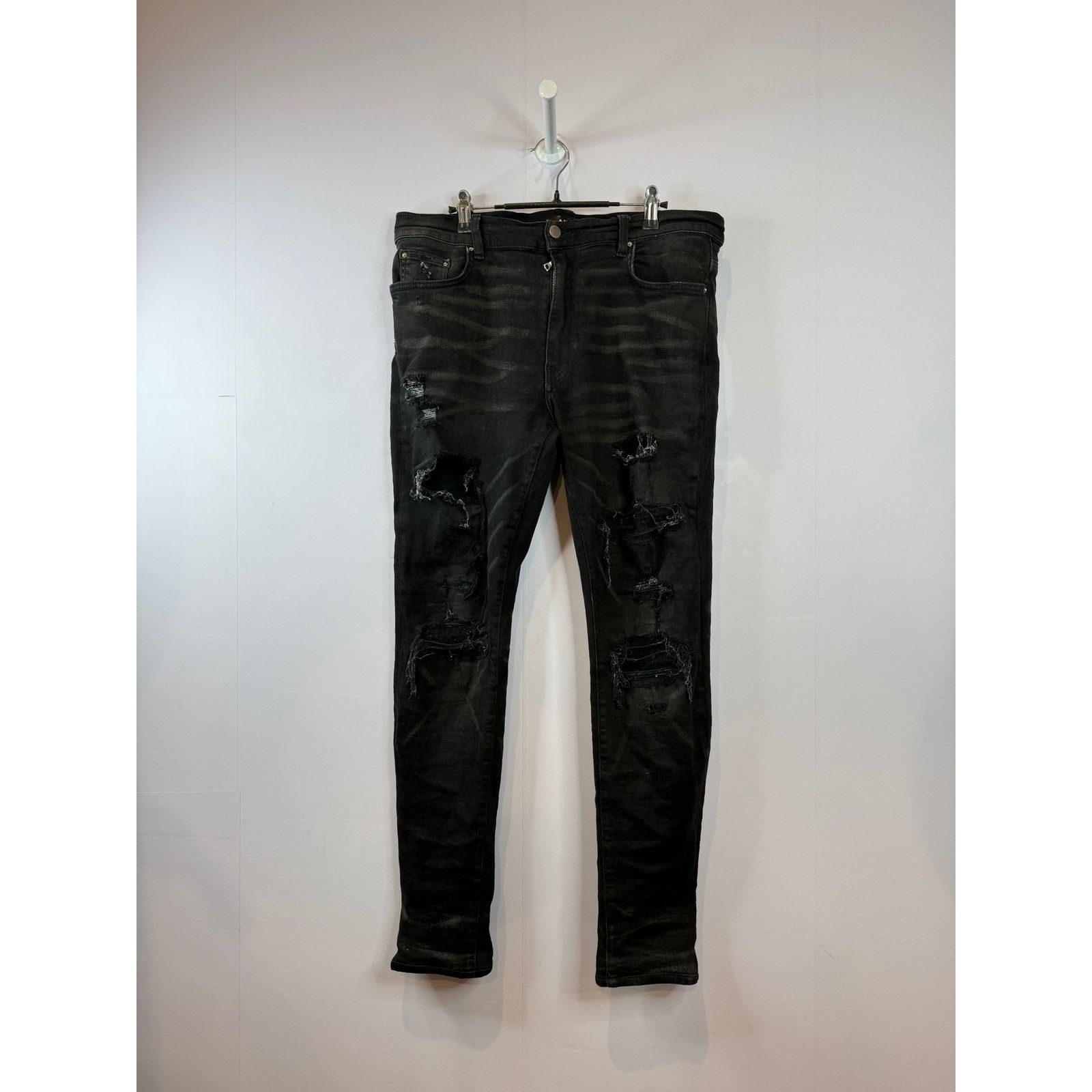 Amiri Black Wool Patch Black Jeans