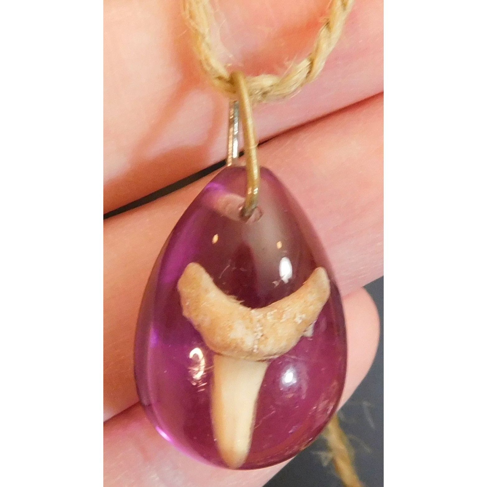 Other Purple Teardrop Shark Tooth Pendant Necklace Size ONE SIZE - 1 Thumbnail