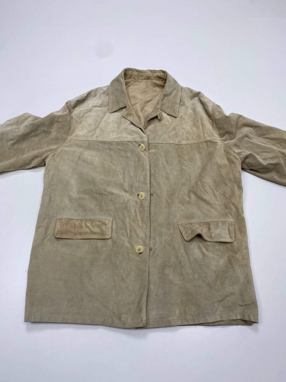 Vera Pelle Vera Pelle Beige M Vintage Suede Jacket 90s Italy Size US M / EU 48-50 / 2 - 1 Thumbnail