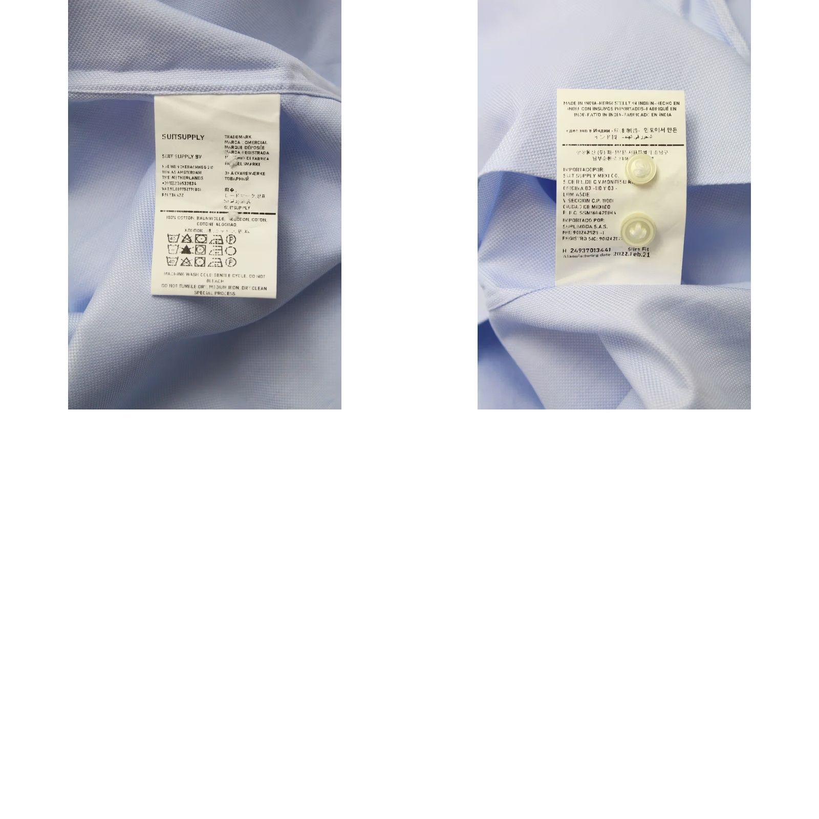 Suitsupply SUITSUPPLY Slim Fit Shirt Men's Button Up X LARGE Button Blue Size US XL / EU 56 / 4 - 8 Thumbnail