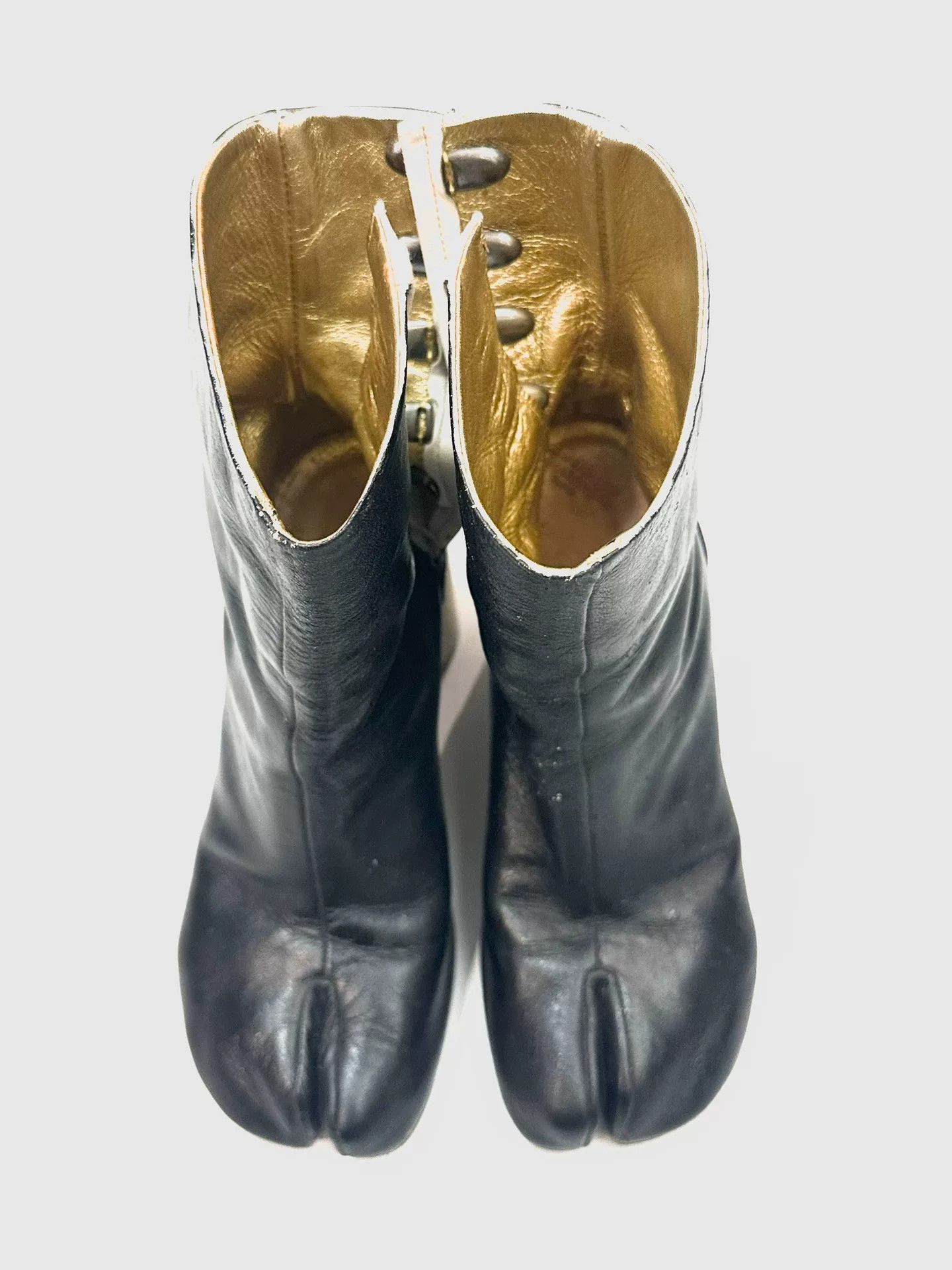 Rick Owens Maison Margiela Tabi Leather Split-Toe Short Boots Size US 4.5 / IT 34.5 - 1 Thumbnail