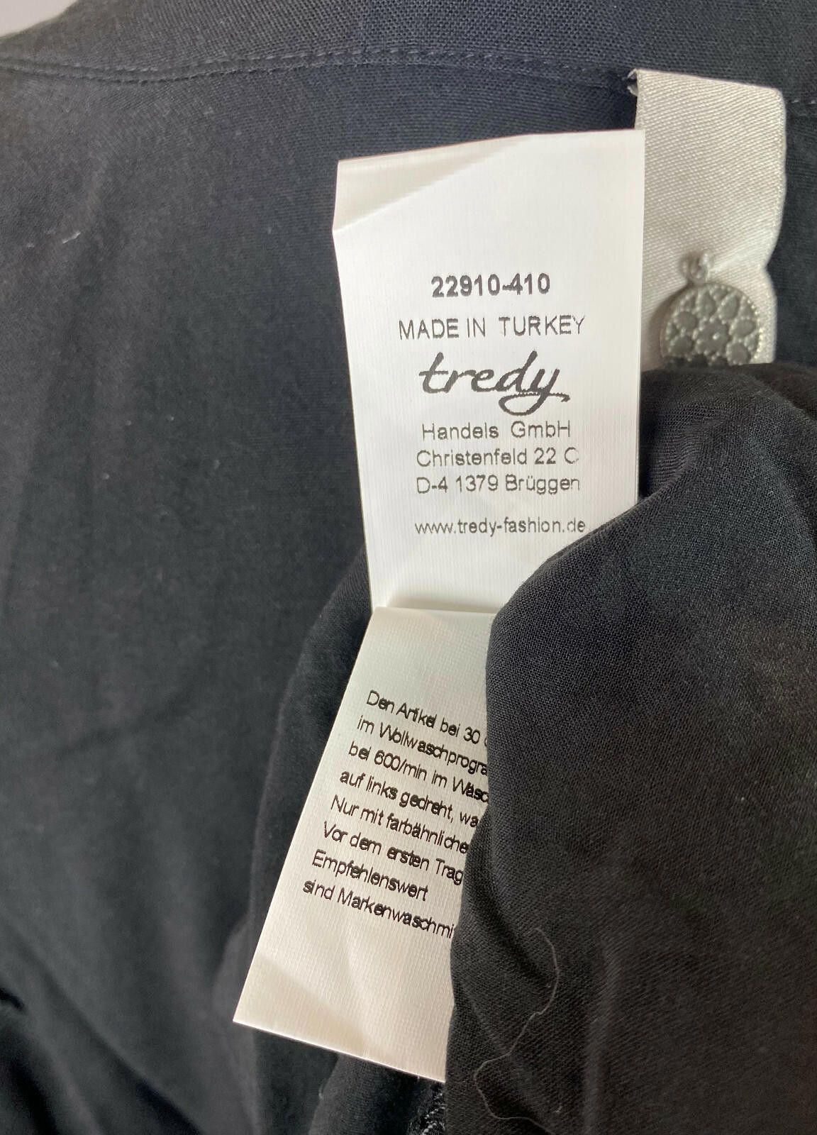 Designer Tredy Black V-Neck Button Down Tunic Dress Size 40 Size M / US 6-8 / IT 42-44 - 9 Thumbnail