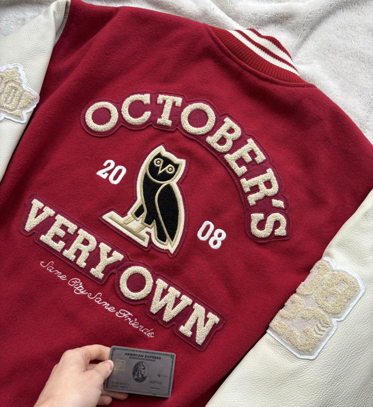 October's Very Own OVO Red Collegiate Varsity Jacket Size US XXL / EU 58 / 5 - 4 Thumbnail