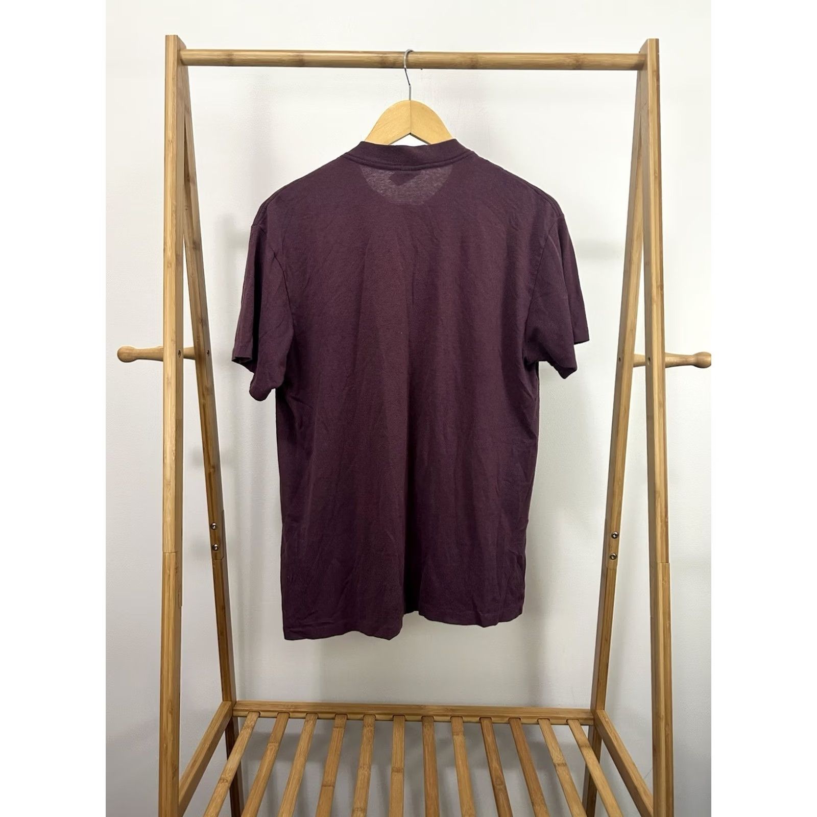 Vintage VTG 3D Emblem Leader Of The Pack Alpha Wolf Biker T-Shirt L Burgundy Mens Short Sleeve 50/50 Distressed Size US L / EU 52-54 / 3 - 2 Thumbnail