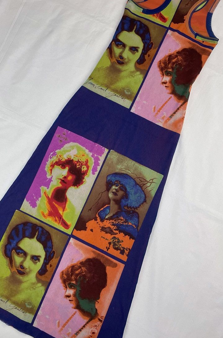 Jean Paul Gaultier SS2002 Jean Paul Gaultier Face Portrait Mesh Dress Vintage Size ONE SIZE - 4 Thumbnail
