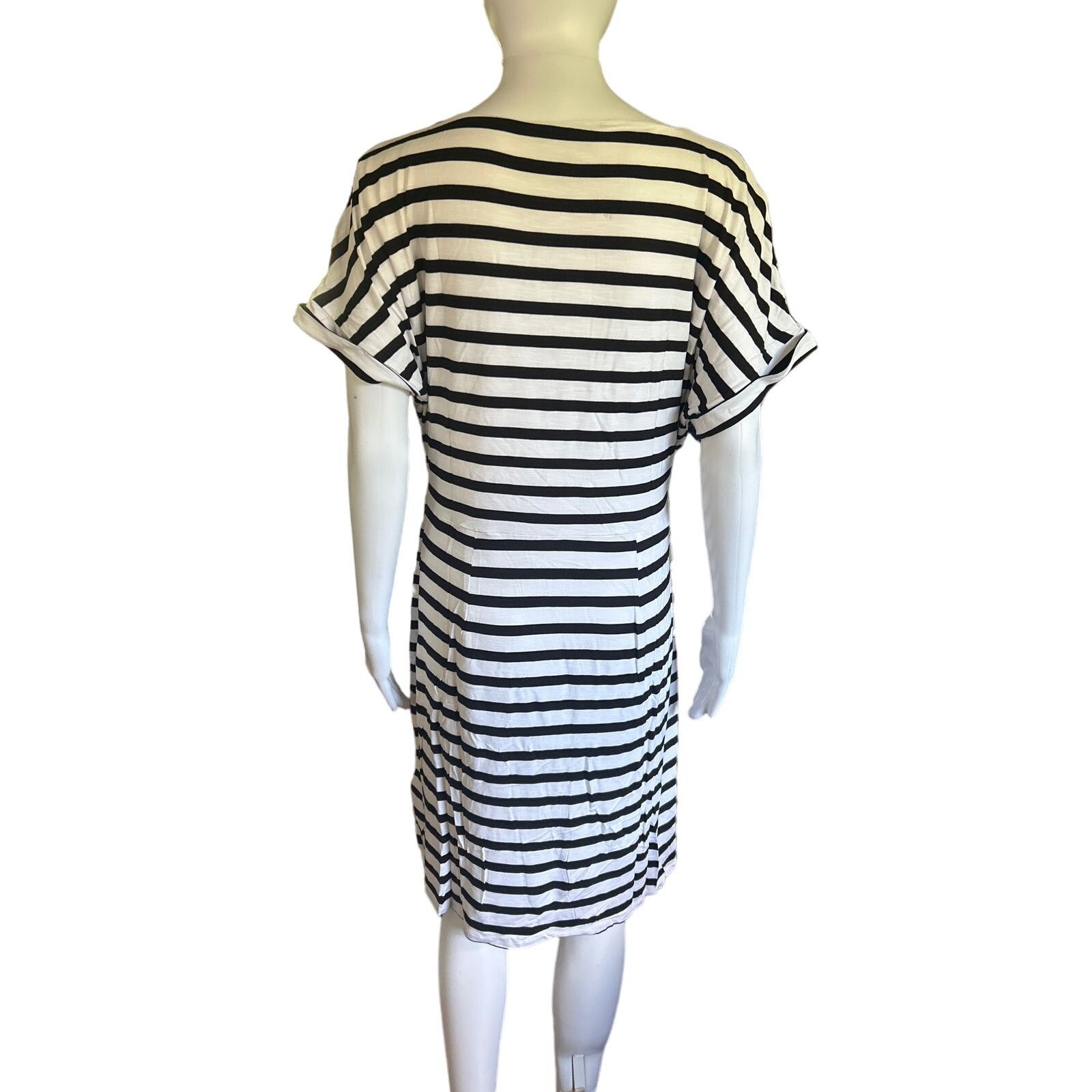 Chaps Chaps Women's Crewneck Black and White Stripe Knit Dress XXL Size XXL / US 16-18 / IT 52-54 - 3 Thumbnail