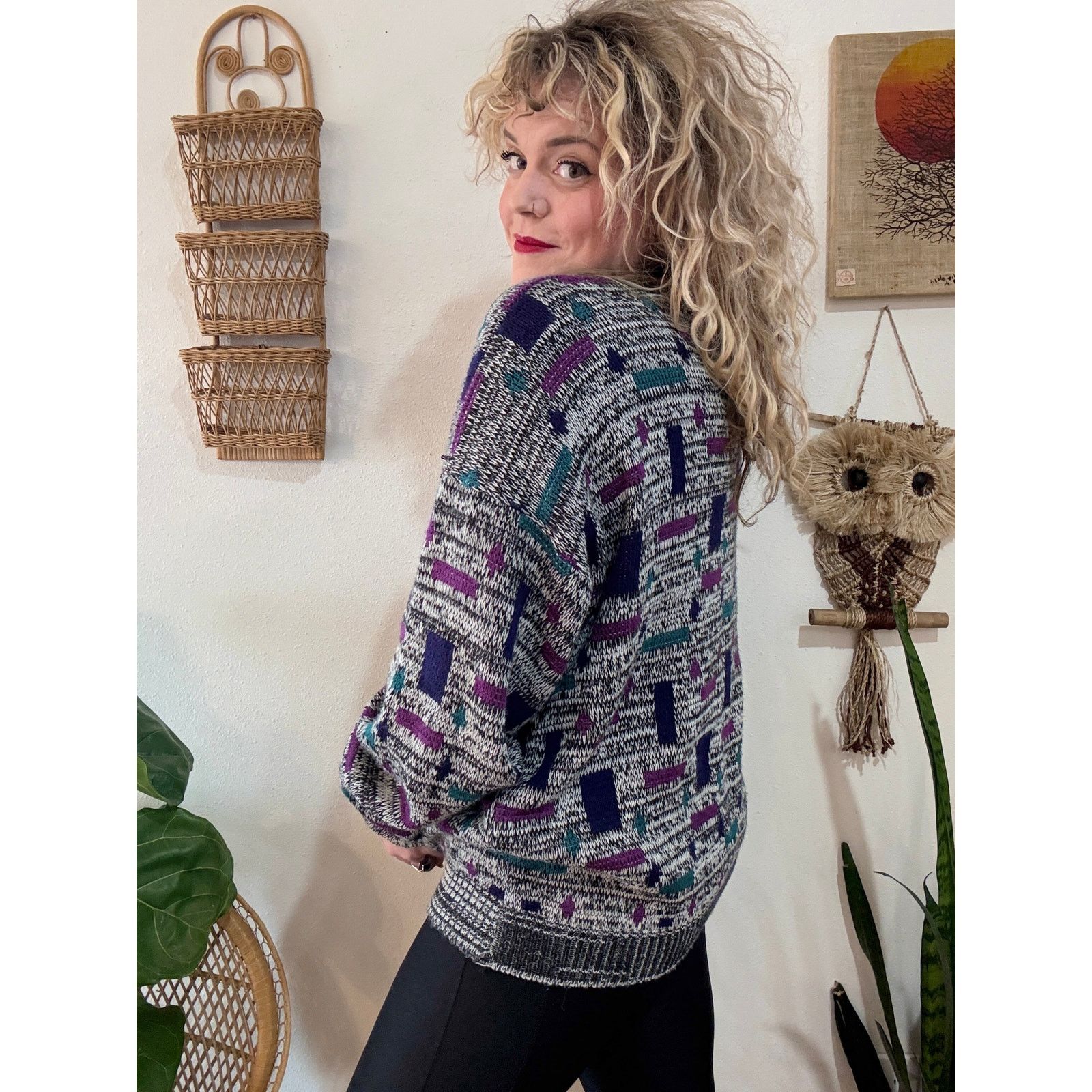 Other 80s Funky Geometric Grandpa Sweater size 1XL Size US XL / EU 56 / 4 - 3 Thumbnail
