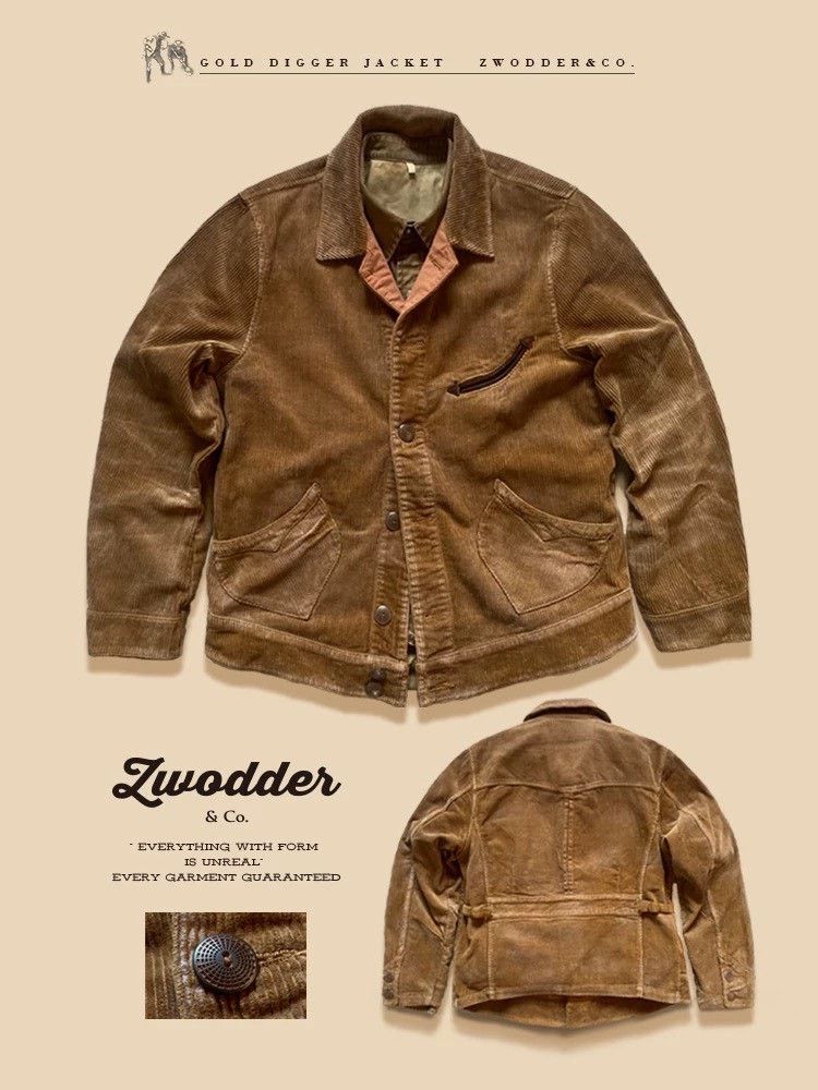 Good Worth & Co. Zwodder & Co Gold Rush Short Corduroy Jacket Size US M / EU 48-50 / 2 - 1 Thumbnail
