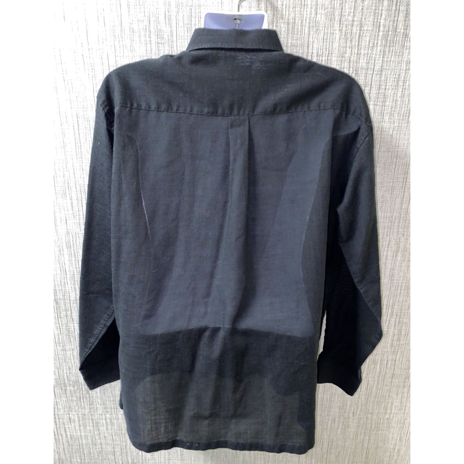 Countess Mara Countess Wara Mens Black Long Sleeve Button Front Shirt XL Polyester/Cotton Size US XL / EU 56 / 4 - 5 Thumbnail