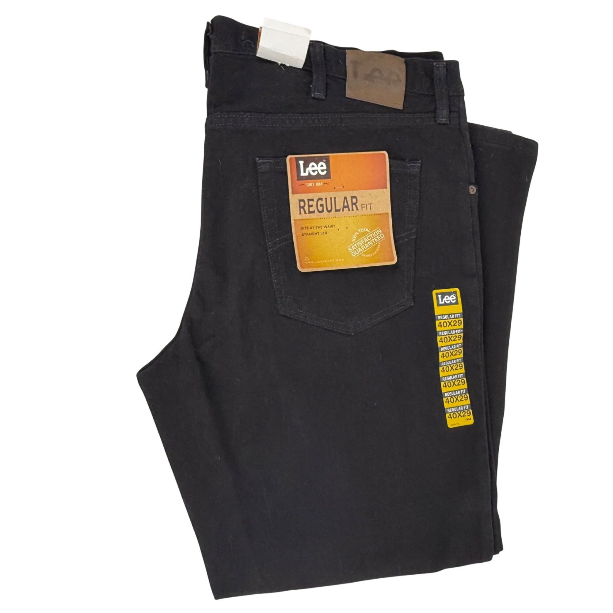 Lee Lee Men's Regular Fit Double Black Jeans Denim Straight Leg Size US 40 / EU 56 - 1 Thumbnail