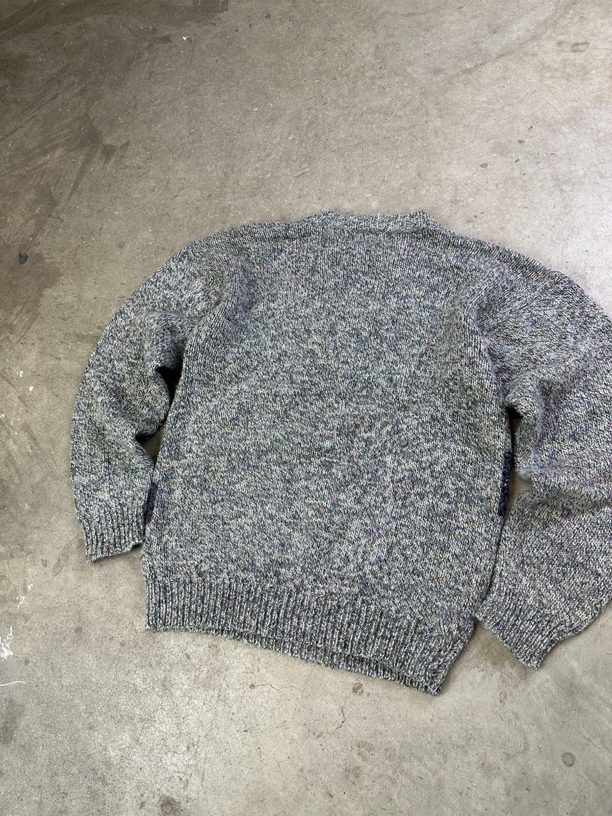 Vintage 90s Vintage Cable Knit Sweater Abstract Pattern Medium Grey Size US M / EU 48-50 / 2 - 3 Thumbnail